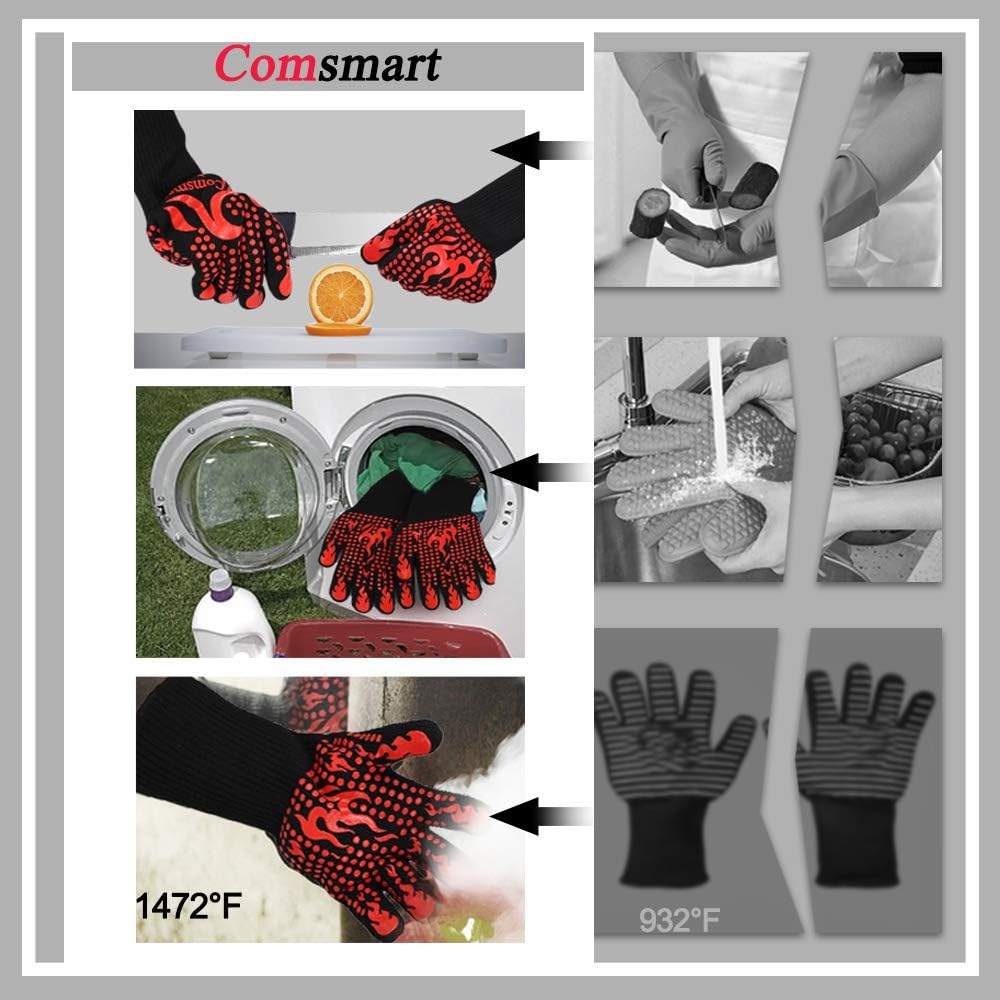 Thumbnail 3 de Comsmart A-590 BBQ Gloves, 1472°F Heat Resistance and Silicone Grip