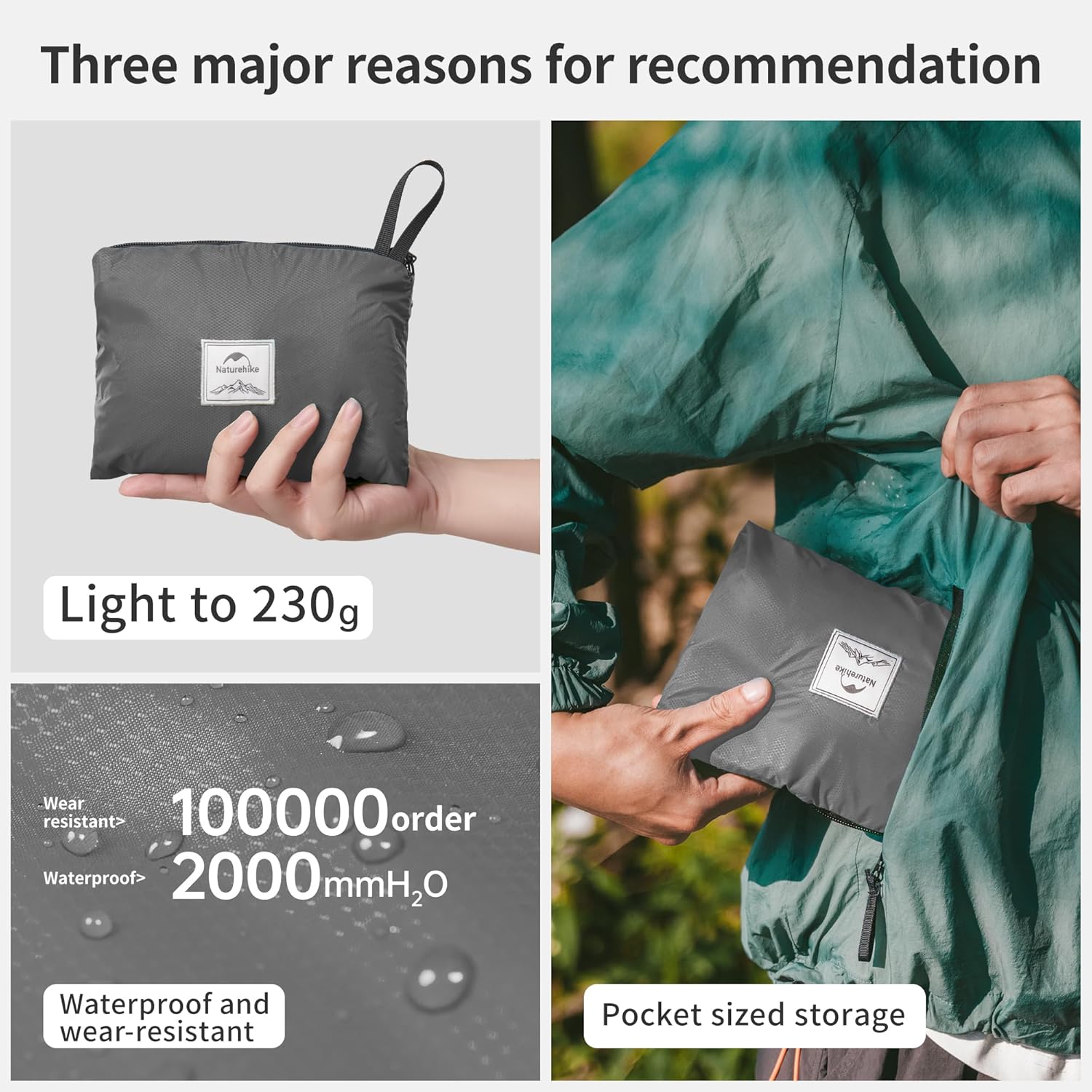 Detalle de Naturehike sac à dos ultra-léger de randonnée pliable étanche 18L/22L/25L/30L