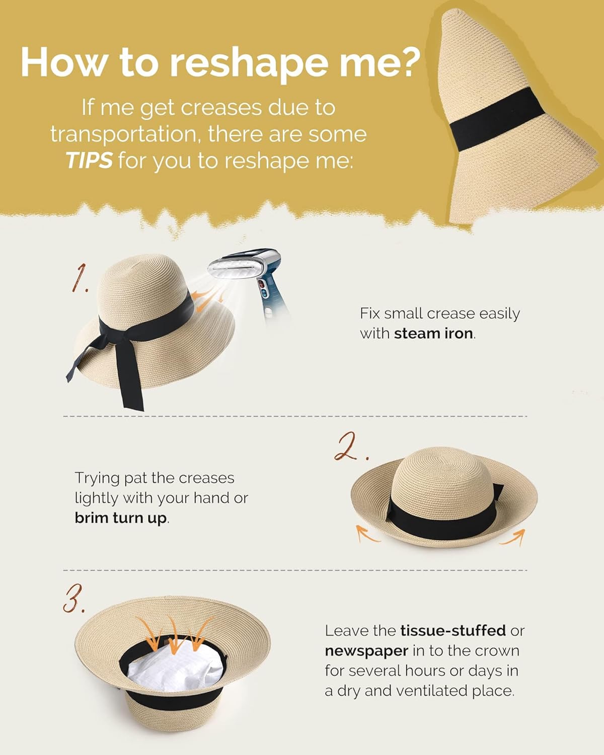 Thumbnail 6 de FURTALK Beach Sun Straw Hat UPF 80+