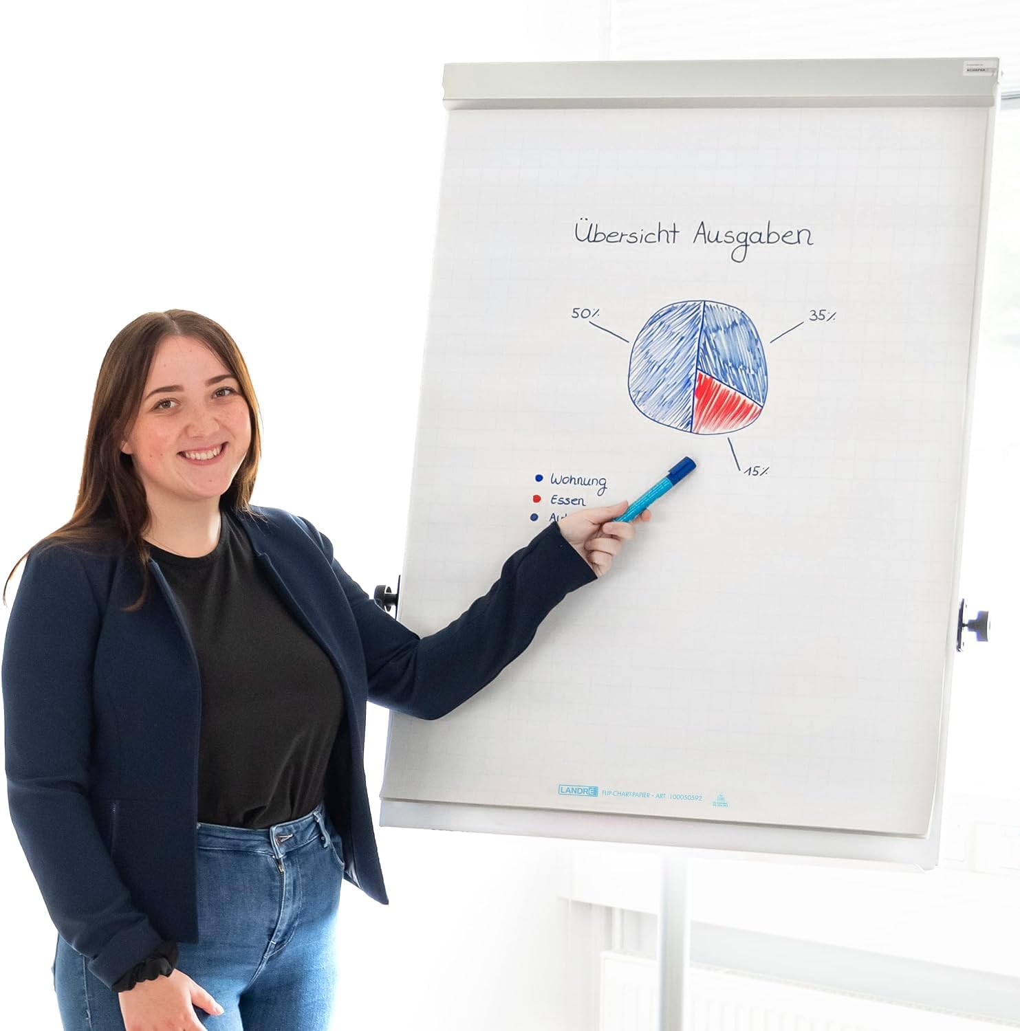 Thumbnail 6 de Landré Flipchartpapier 20 Blatt kariert 📋