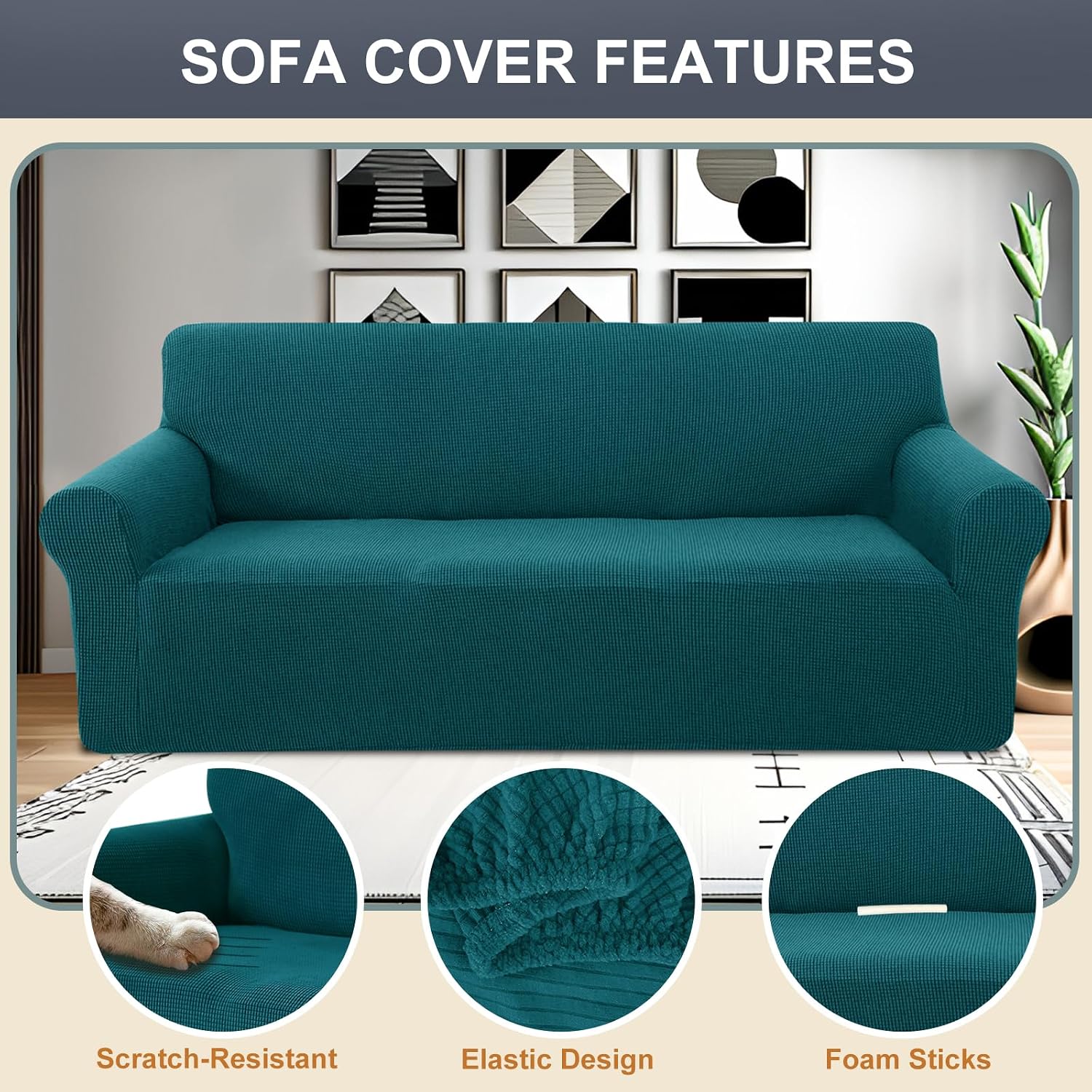 Thumbnail 2 de Luxshare Home Stretch Couch Cover 1 Large 🛋