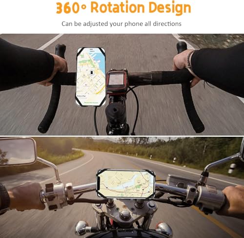 Detalle de Rouclo Uchwyt na telefon pentru vélo – support universel avec amortissement, 360° rotation (Noir, 4)
