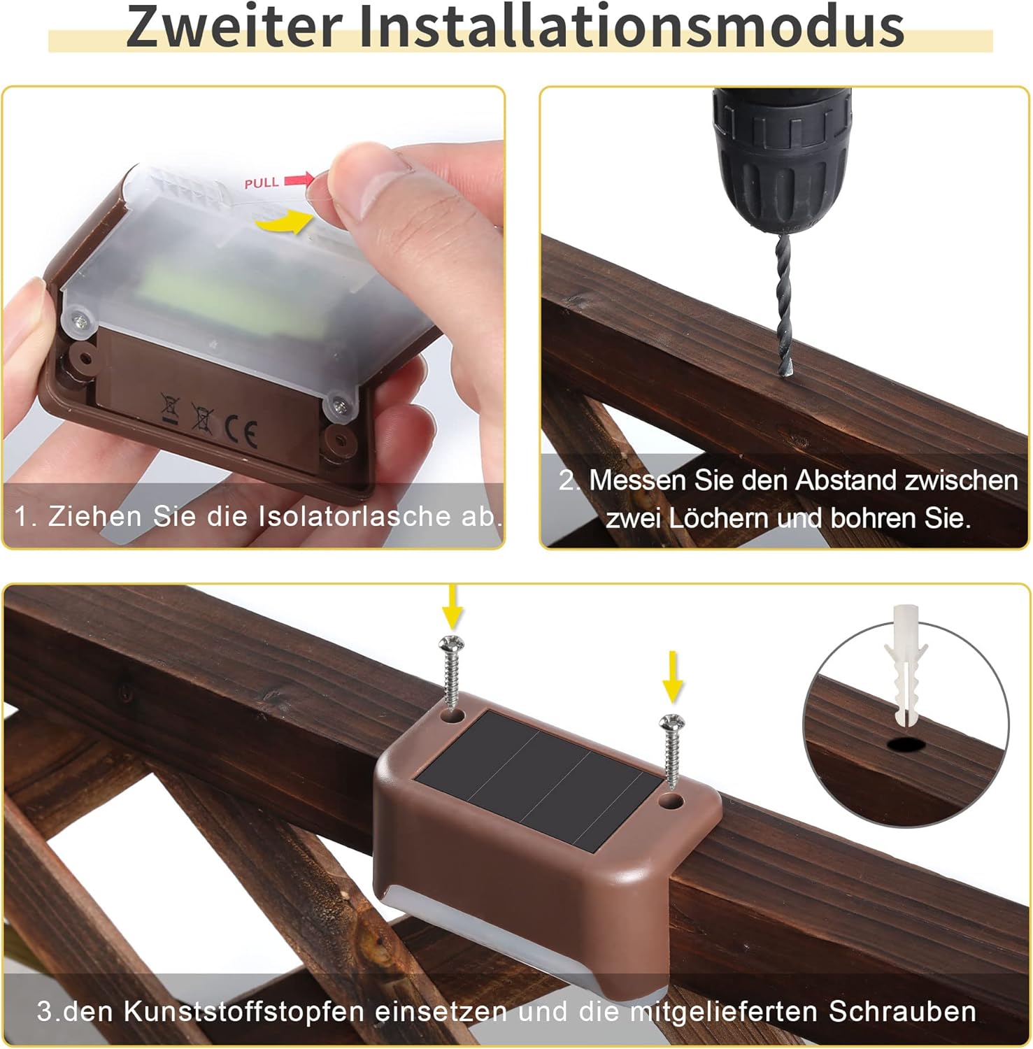 Thumbnail 4 de Solpex Solarleuchten-Set außen, 12 Stück – Braun, wasserdicht, Warmweiß