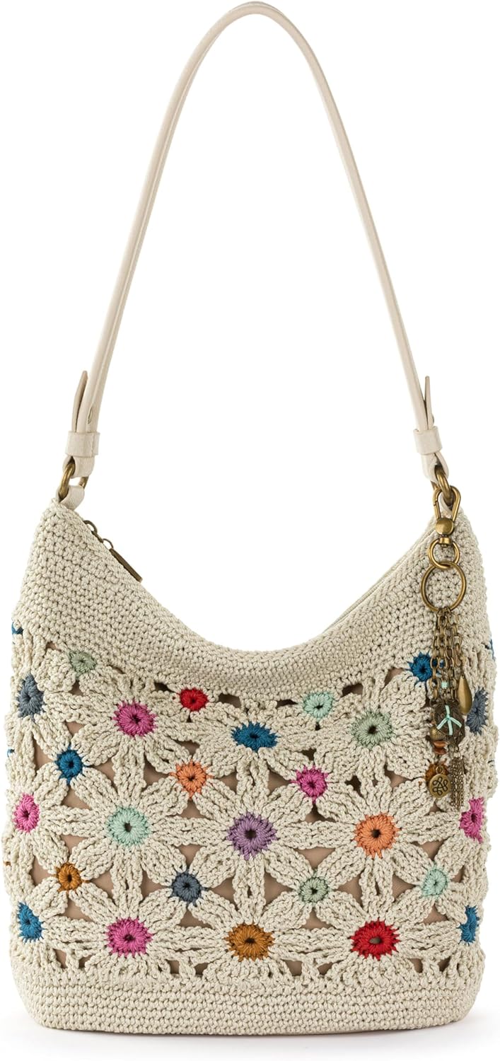 Detalle de The Sak Sequoia Hobo Bag – Hand Crochet Large Tote for Everyday & Travel