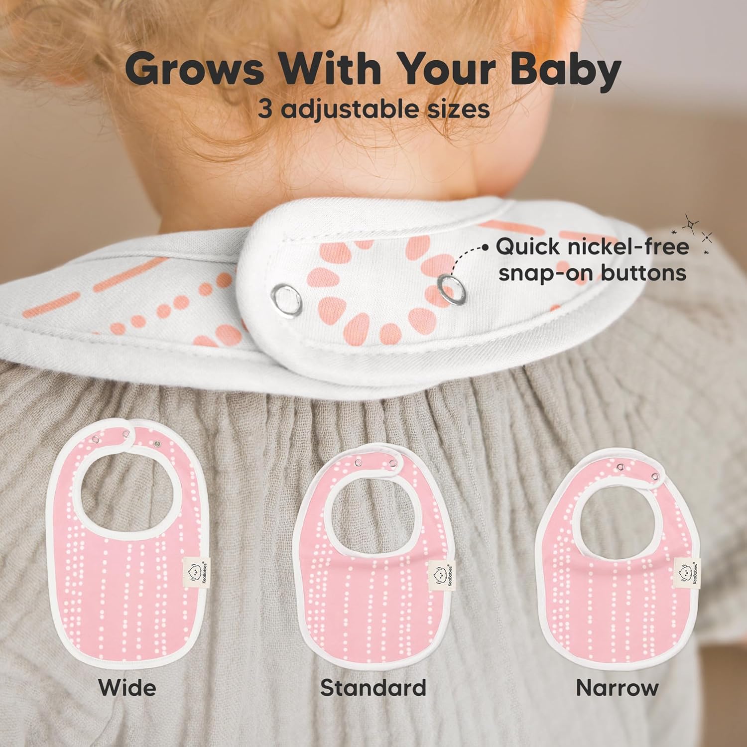 Detalle 2 de Sweet Charm 8-Pack Organic Baby Bibs for 0-24 Months