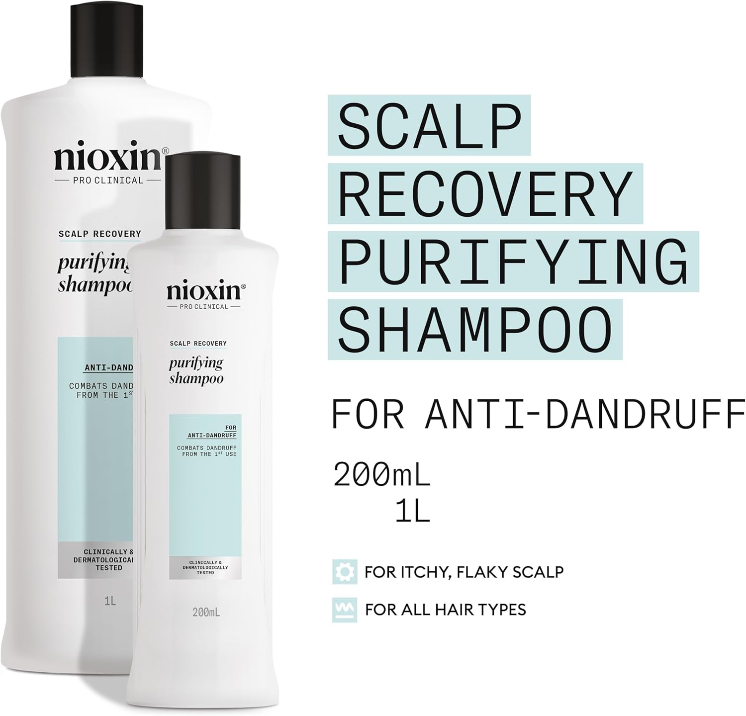 Thumbnail 1 de Nioxin Scalp Recovery Purifying Shampoo per cuoio capelluto irritato, antiforfora (1L)