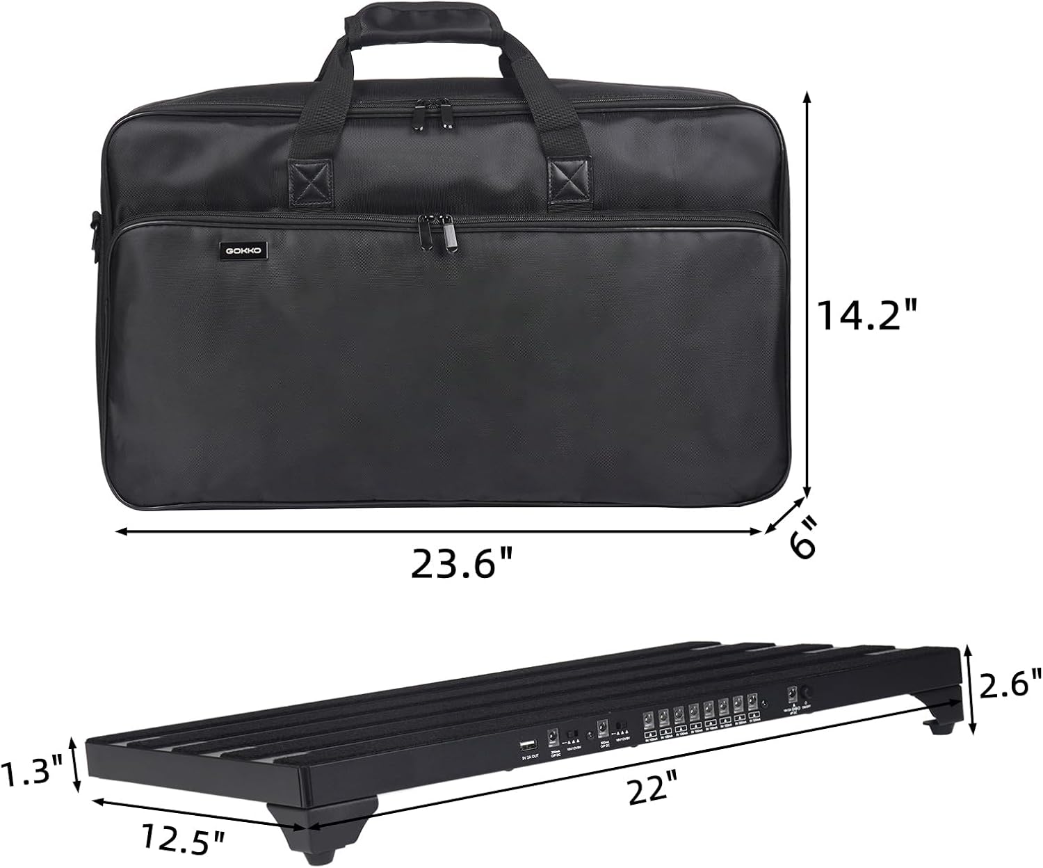 Thumbnail 6 de SOYAN PPB-22D Guitar Pedal Board, 10 DC Outputs, 22 x 12.5 Inches