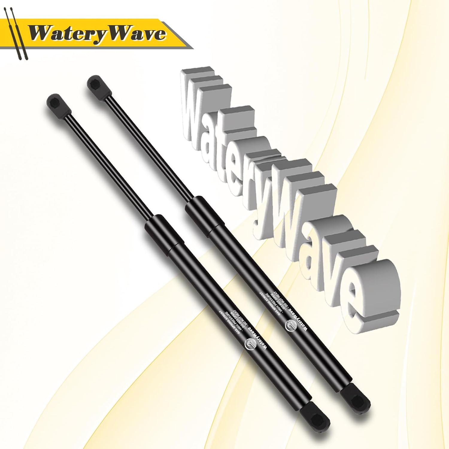 Detalle 2 de WateryWave 2X Boot Struts for VW Golf MK6 Hatchback (A6, 5K) 2008-2012 – Rear Tailgate Gas Springs, Black, Heavy Duty