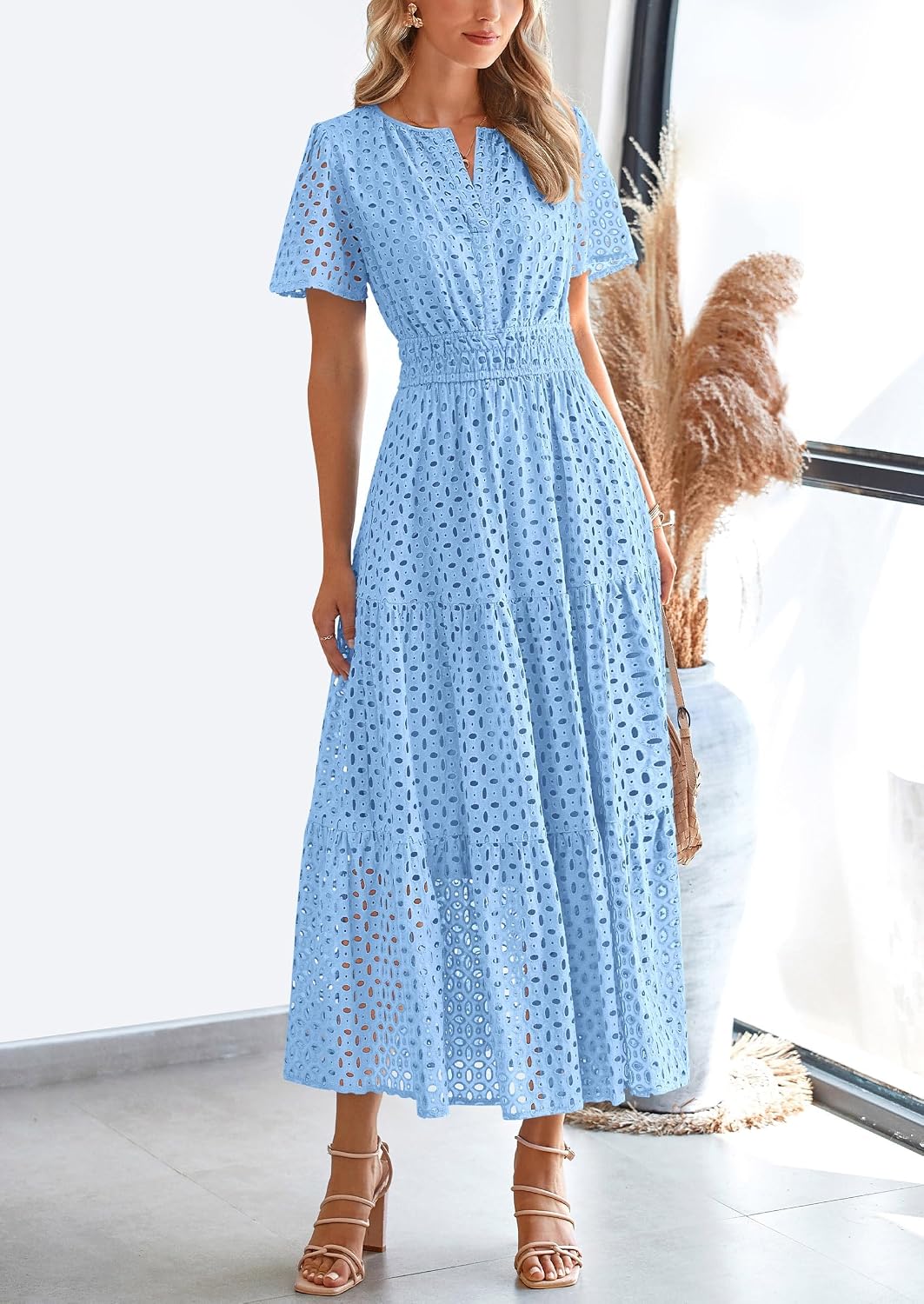 Thumbnail 3 de PRETTYGARDEN Eyelet Maxi Dress Summer 2026