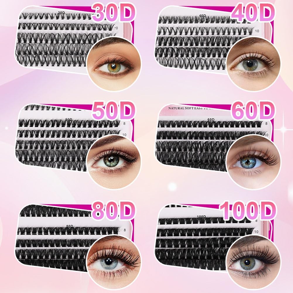 Detalle 2 de Aomig A Wispy Cluster Lashes, wimperclusters van polyester, 8–16 mm