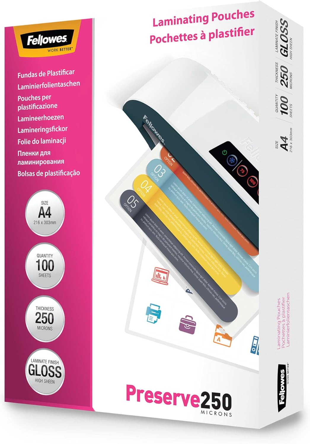 Thumbnail 4 de Pouches Fellowes A4 per plastificazione 160 micron
