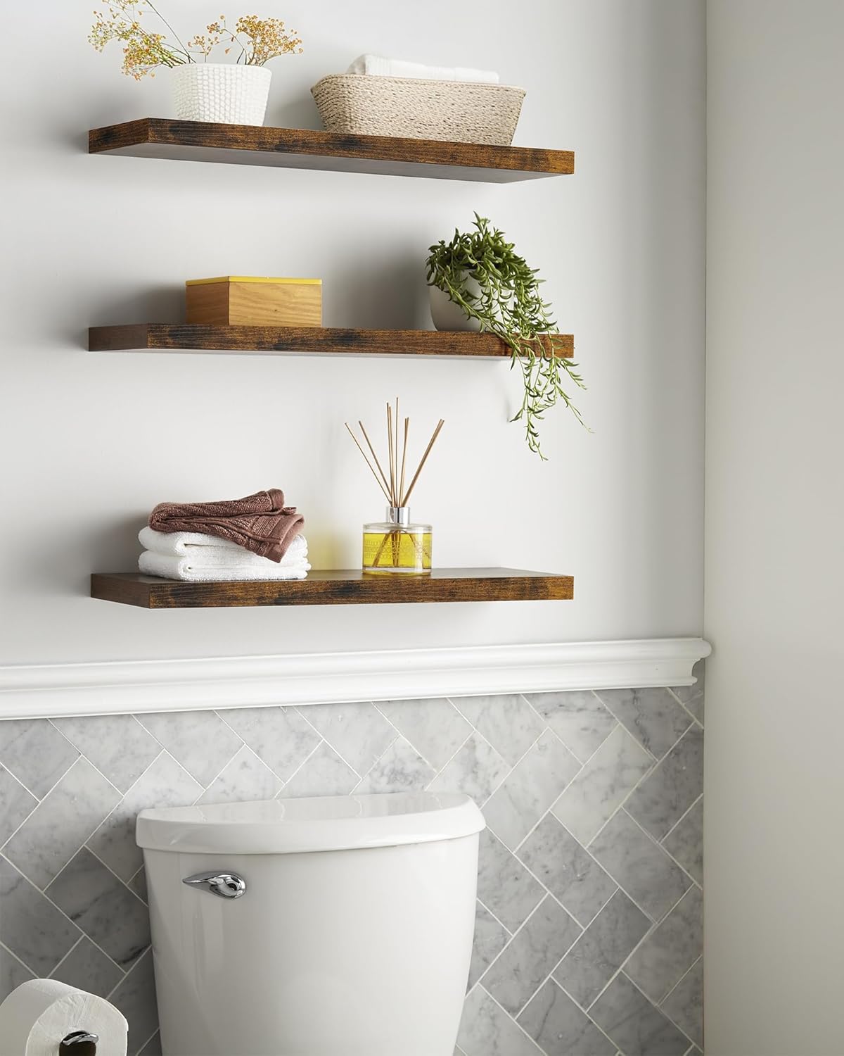 Detalle 2 de BAYKA 22.5-inch Rustic Floating Shelf 22 lb capacity 🪵