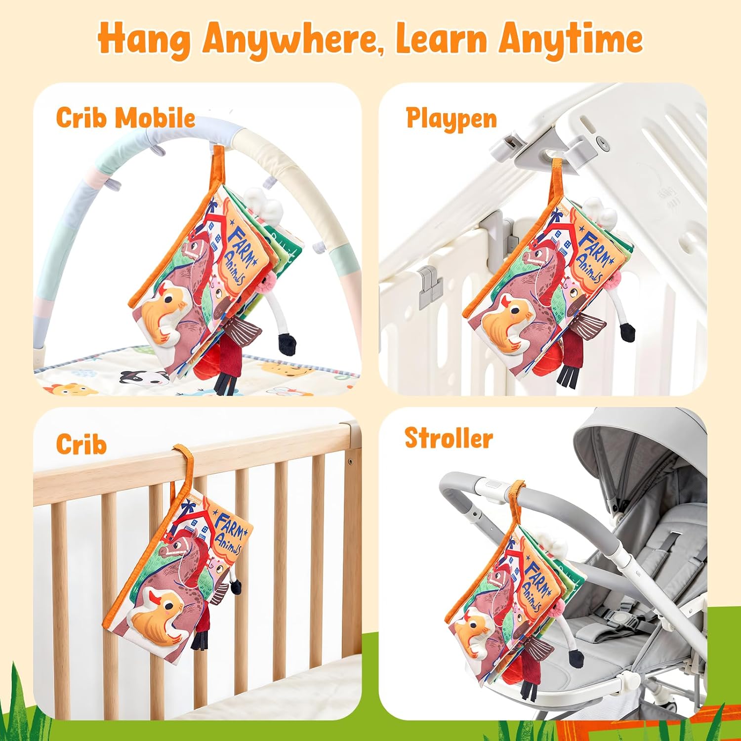 Thumbnail 1 de JoyCat Farm Tails Sensory Book for 0-6 Months