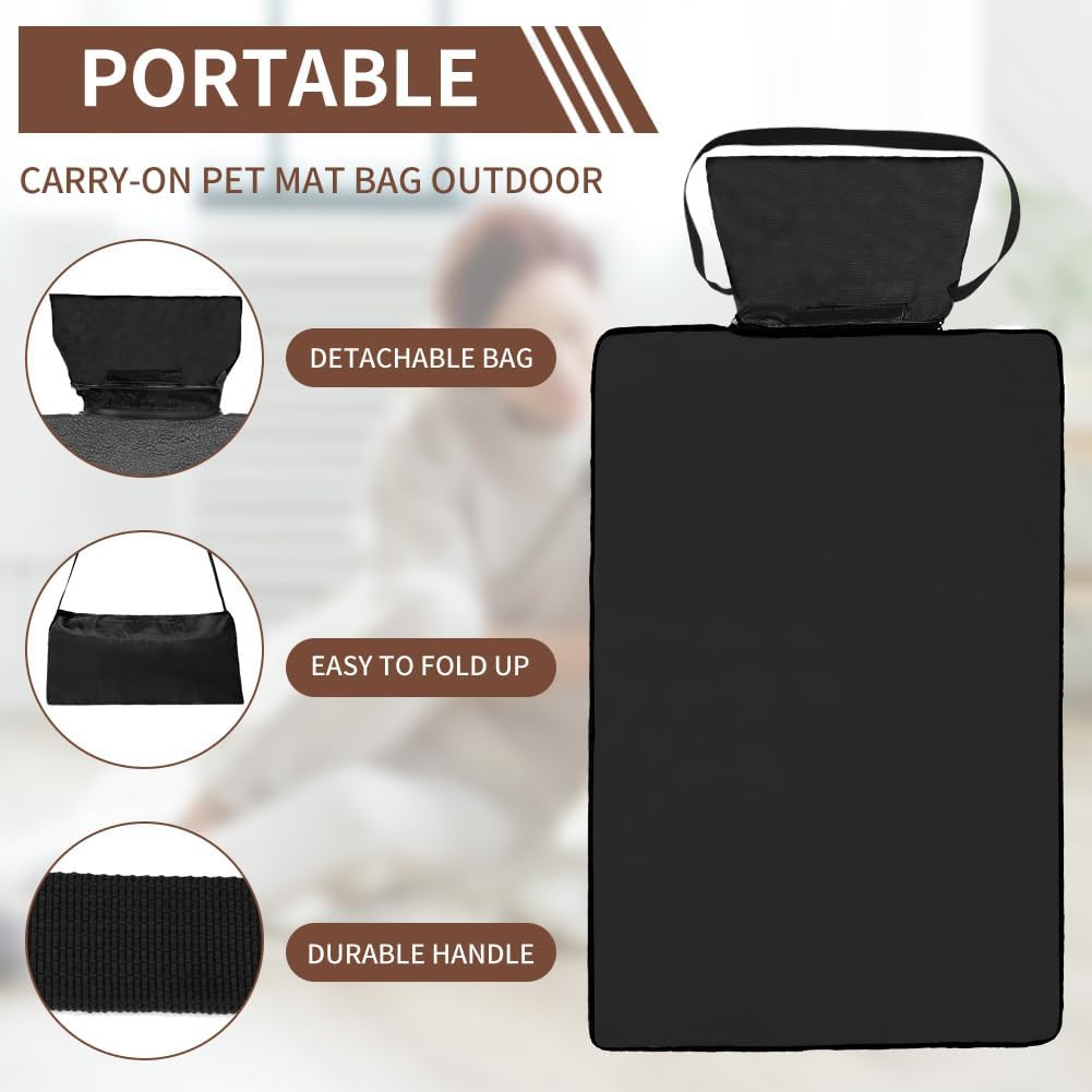 Thumbnail 5 de Adiwo Tappeto per Cane impermeabile pieghevole 100 x 70 cm con borsa portaoggetti (nero)