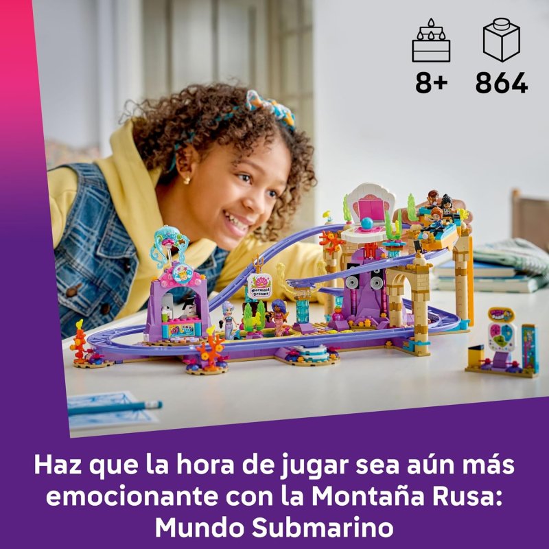 Detalle de LEGO Friends Montaña Rusa De Sirenas 42703 (864 piezas) – aventura submarina para construir y narrar