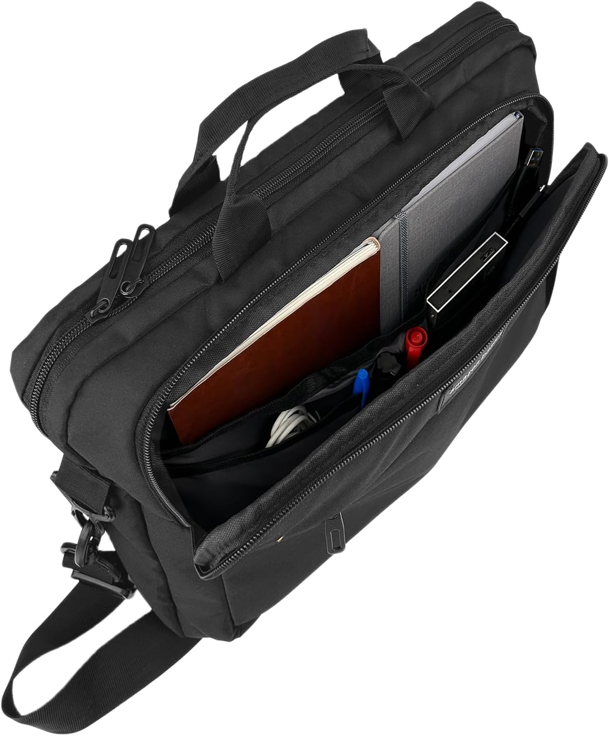 Thumbnail 4 de Amazon Basics Compact Laptop Shoulder Bag up to 15.6in (39.6cm) – Padded Strap & Zipped Accessory Pocket, Black