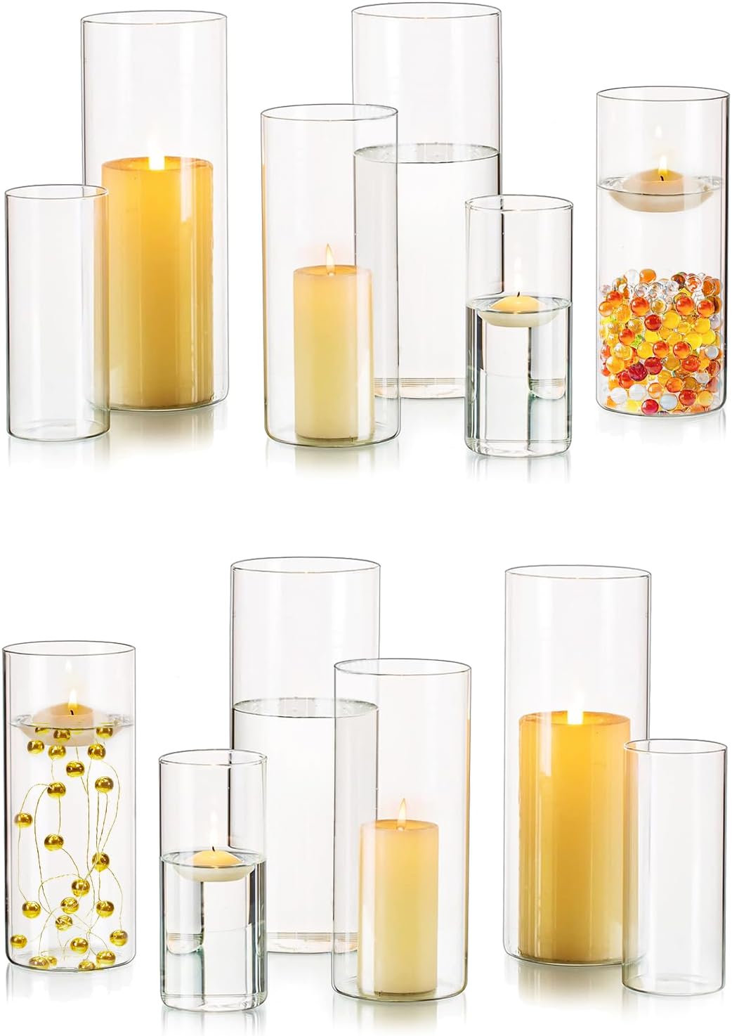 Hewory Lot de 12 photophores verre cylindrique 🕯