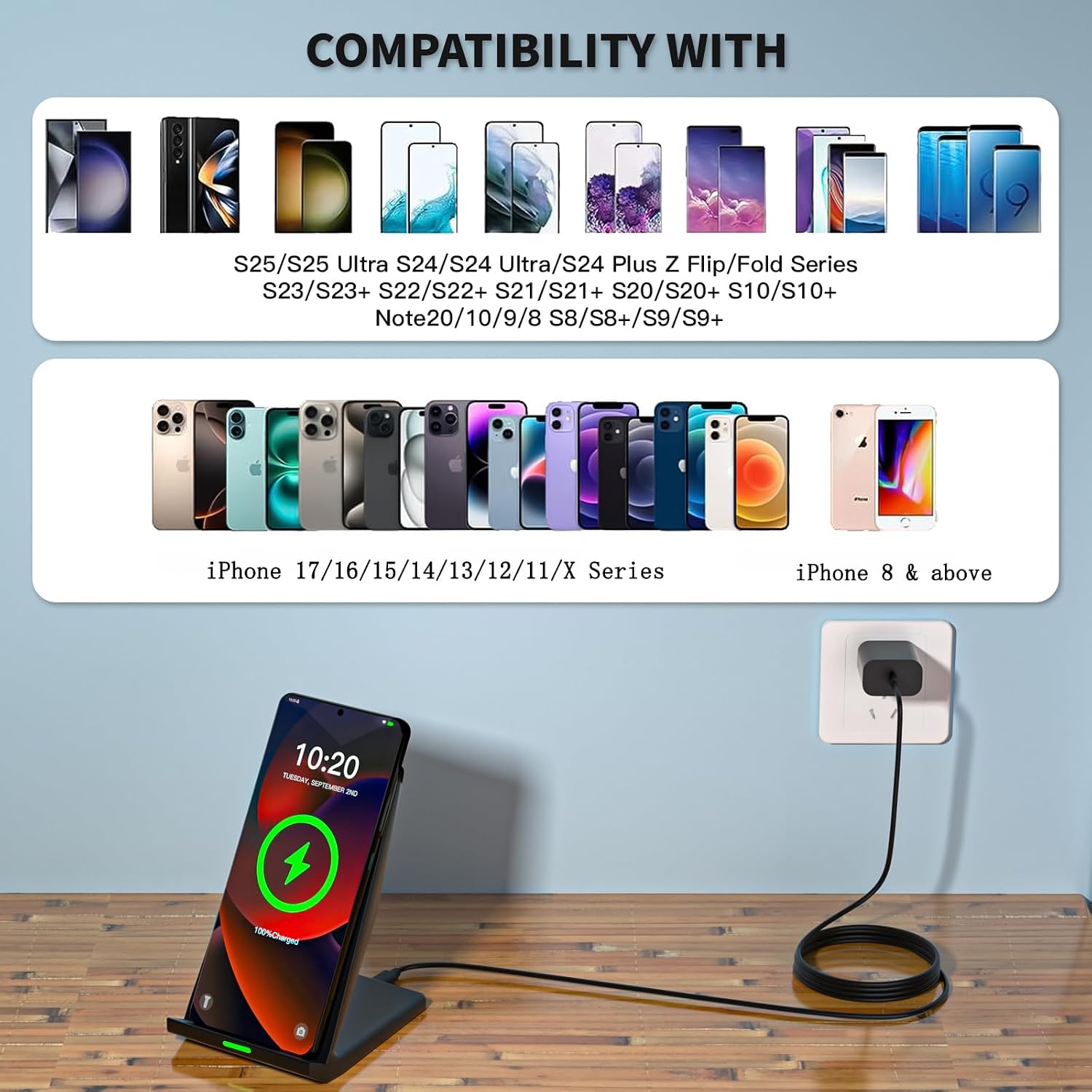 Detalle 2 de Wireless Charger Station 15W Charging Stand