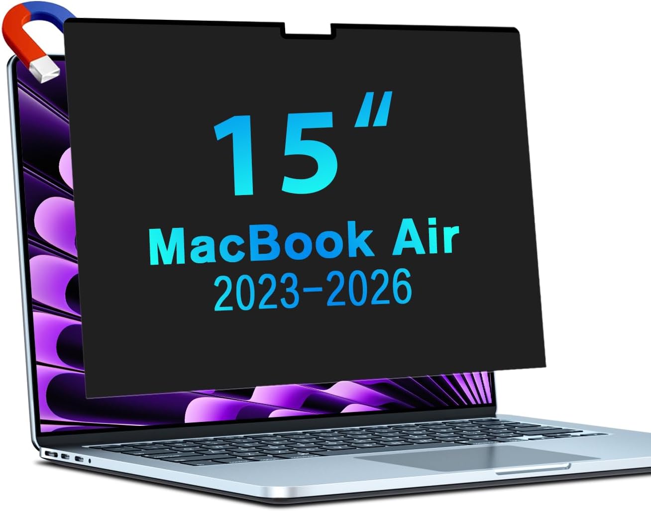 Detalle de STARY Magnetischer Blickschutz für MacBook Air 15 Zoll (2023–2026, M2–M5) mit abnehmbarer Kamera-Abdeckung