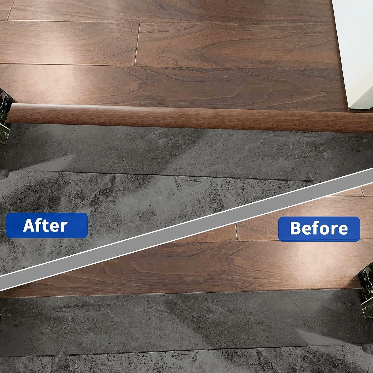 Detalle de 10M PVC Floor Transition Strip Laminate Floor Cover Strips with Self-Adhesive Backing (4cm, Brown Teak Grain)