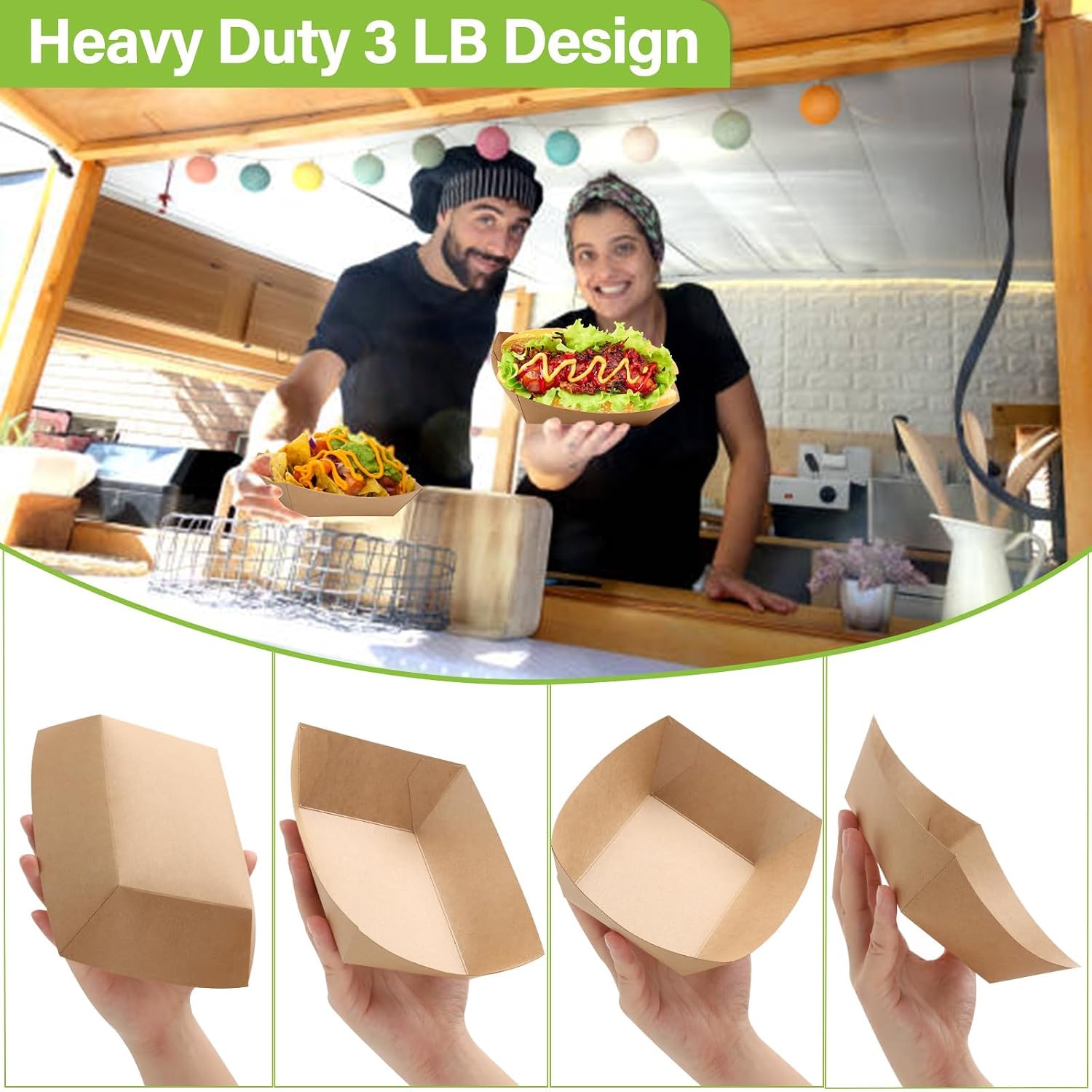 Detalle 2 de PULOSPACK Paper Food Boats, 3 lb