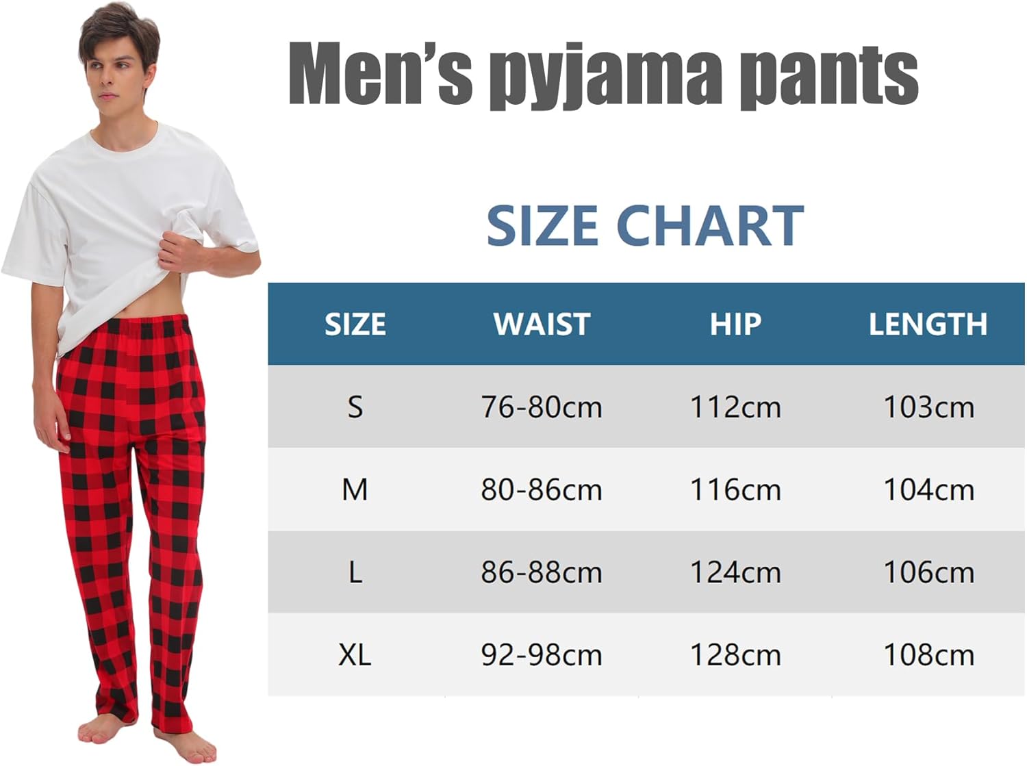 Thumbnail 6 de SAMGU Mens Pyjama Bottoms: 100% Cotton Sleep Pants for Men