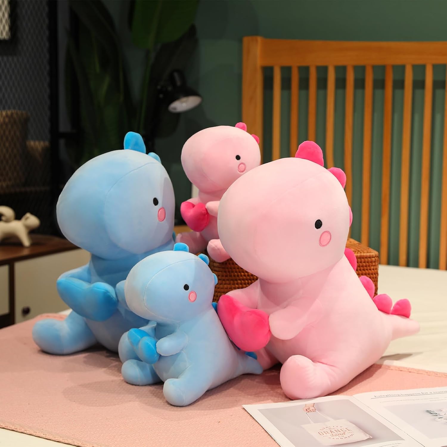 Thumbnail 6 de SQEQE Dinosaur Stuffed Animal: 50cm Pink Lovable Dino Plush with Heart Emblem