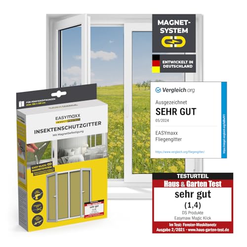 Thumbnail 1 de EASYmaxx Fliegengitter für Fenster mit Magic Click – Individuell zuschneidbares Moskitonetz bis 150 × 130 cm