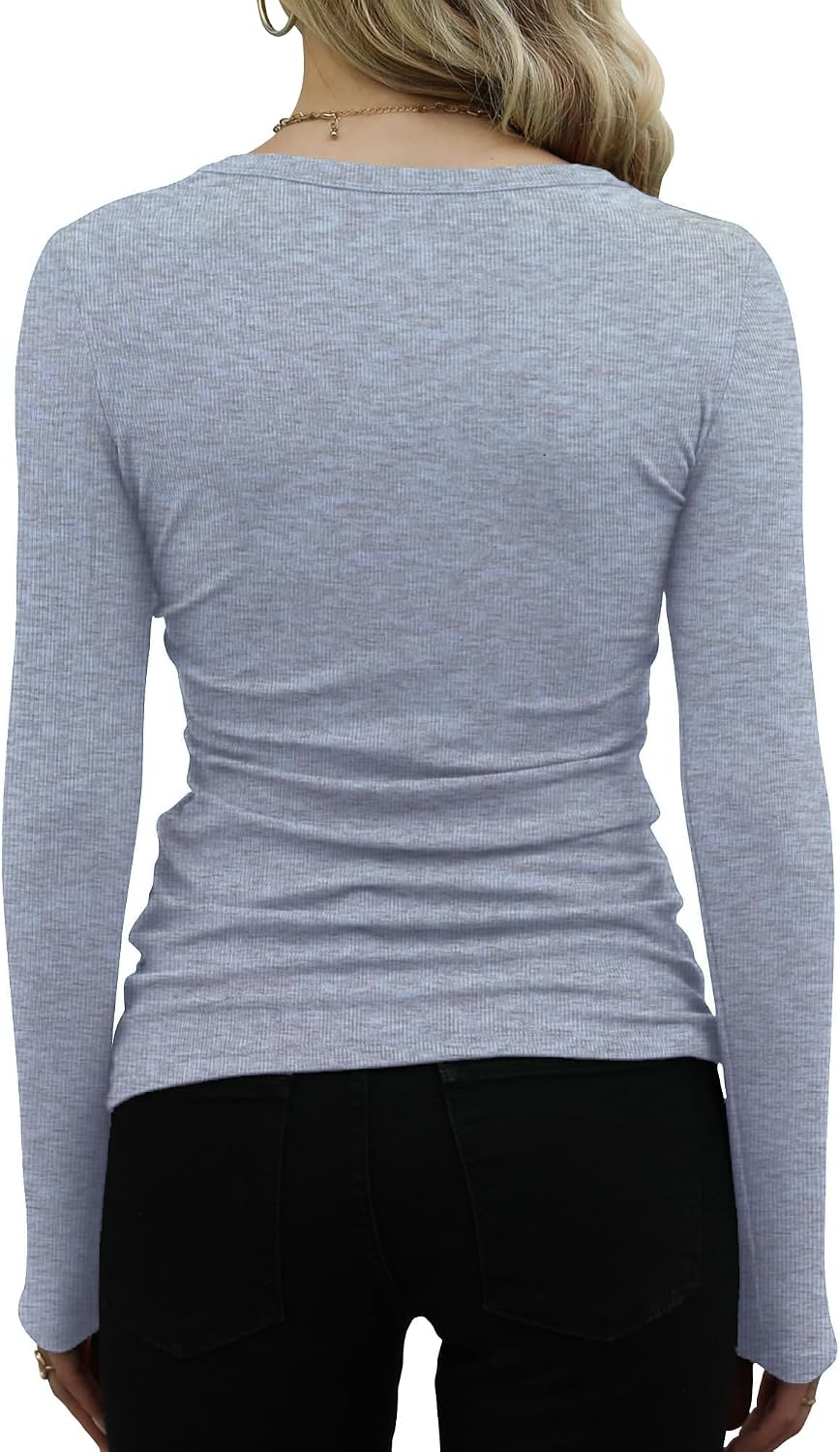 Detalle 1 de DUOEASE Langarmshirt Damen Rundhals Pullover