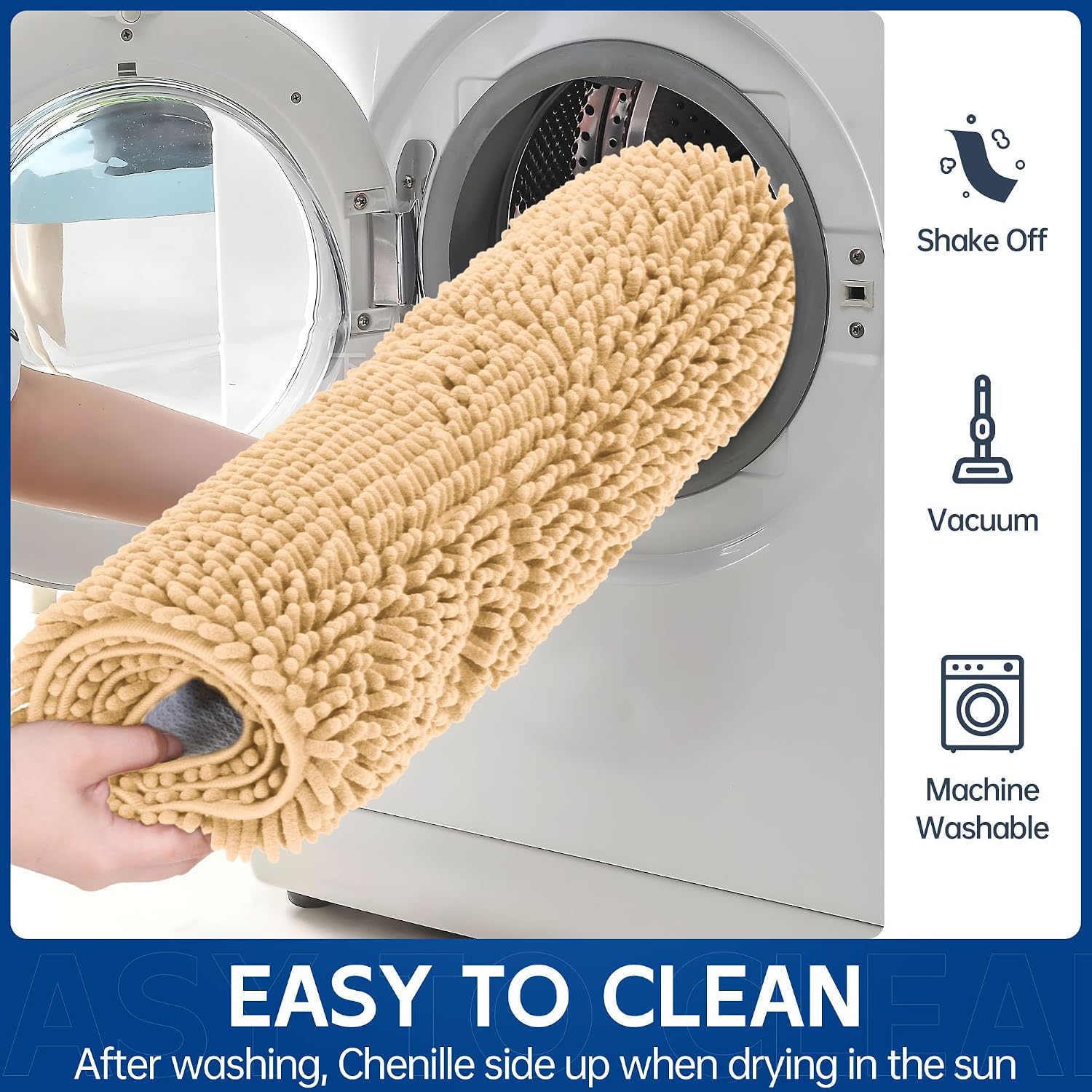 Detalle de Naturei Chenille Front Door Mat 72" x 36
