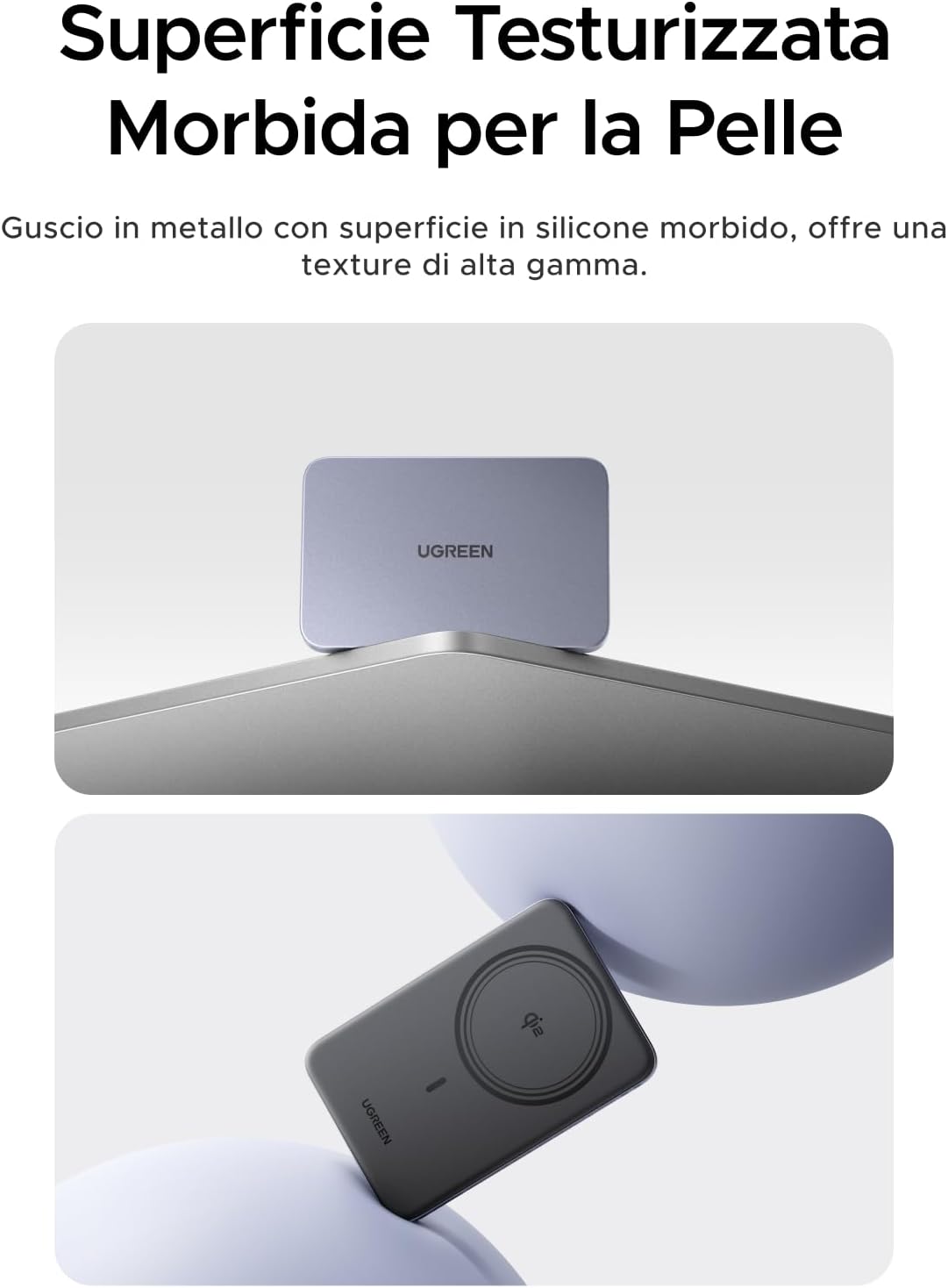 Thumbnail 6 de UGREEN MagFlow Air Qi2 15W — power bank esterno ultrasottile 5.000 mAh con MagSafe e ricarica USB‑C PD 20W