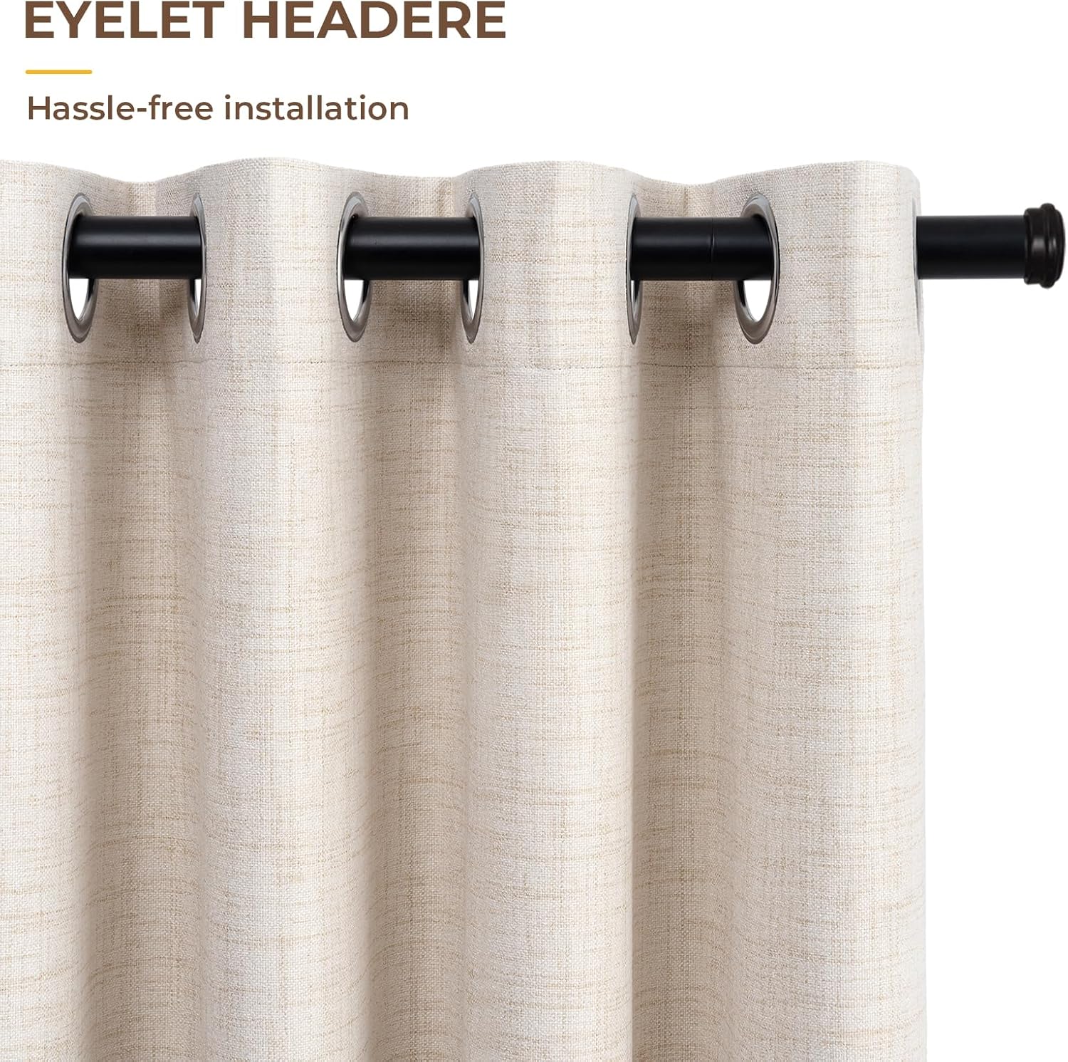 Thumbnail 6 de INOVADAY 100% Blackout Curtains 72 Inch Drop, Cream – 2 Panels, 46" W x 72" L
