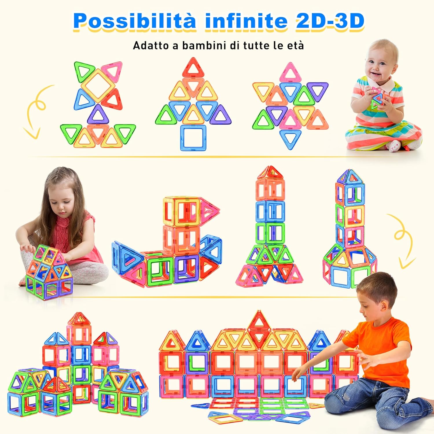 Thumbnail 5 de Lovchil Costruzioni Magnetiche Montessori, set di blocchi magnetici per bambini 3-8 anni (40 pezzi)