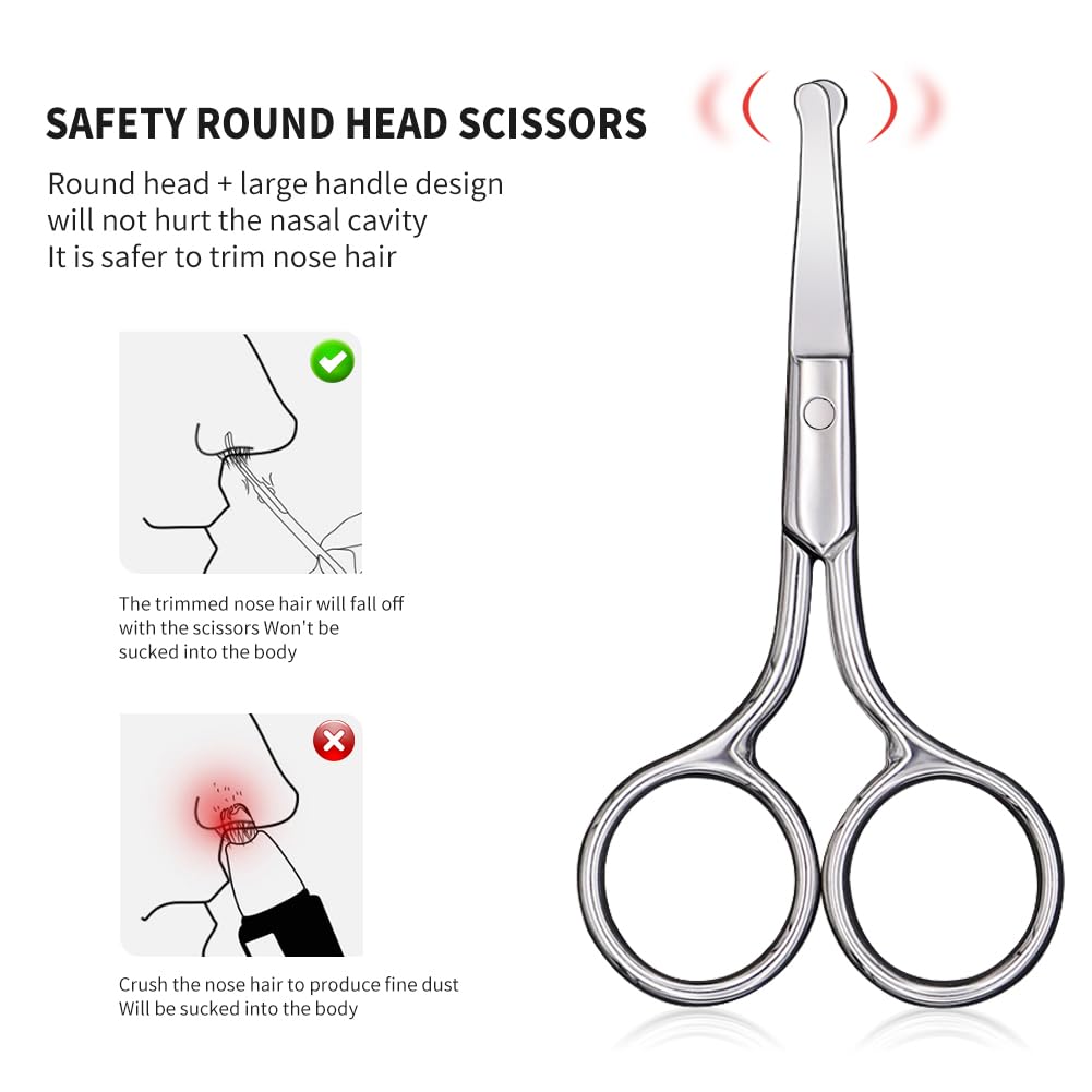 Detalle 1 de AsonTao-small scissors-004 Round-Tip Grooming Scissors for Nose and Eyebrows