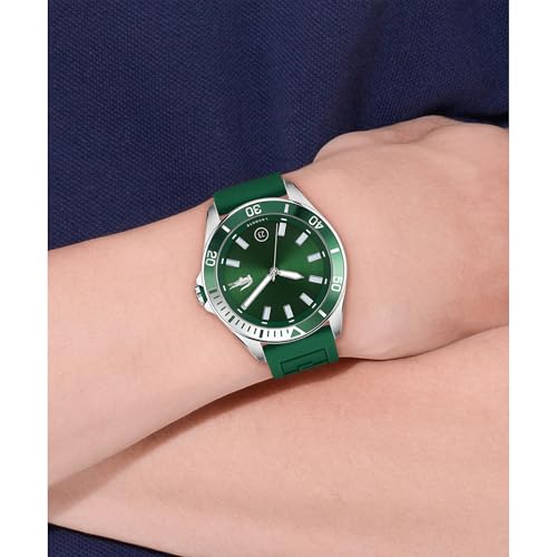 Detalle 2 de Lacoste Orologio Analogico da Uomo Collezione TIEBREAKER – Cinturino silicone verde, 2011263
