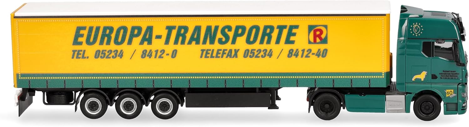 Detalle de Herpa MAN TGX GX z naczepą plandekową Rubart Europa-Transporte 1:87