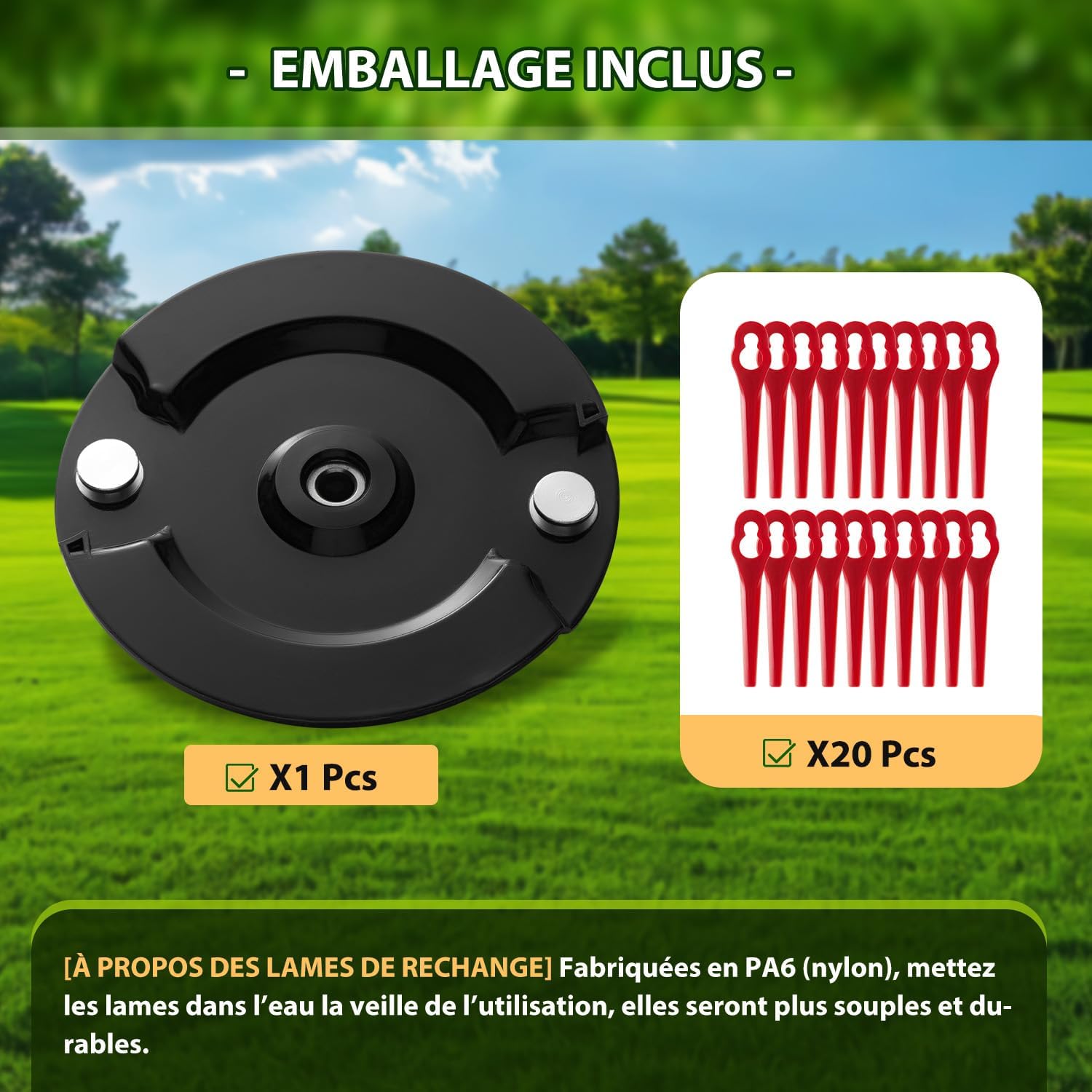 Thumbnail 6 de FourShow “Mise à Niveau” disque de coupe à double lame avec 20 lames pour coupe-bordures sans fil Einhell