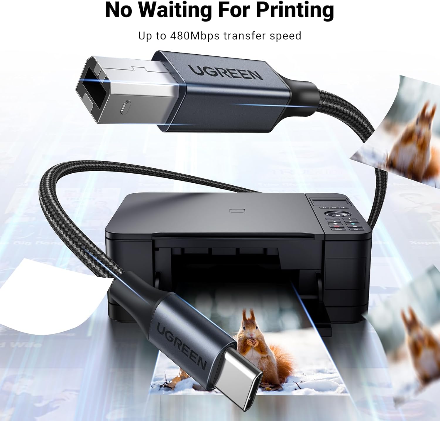 Thumbnail 4 de UGREEN Câble Thunderbolt 3 vers USB B ⚡