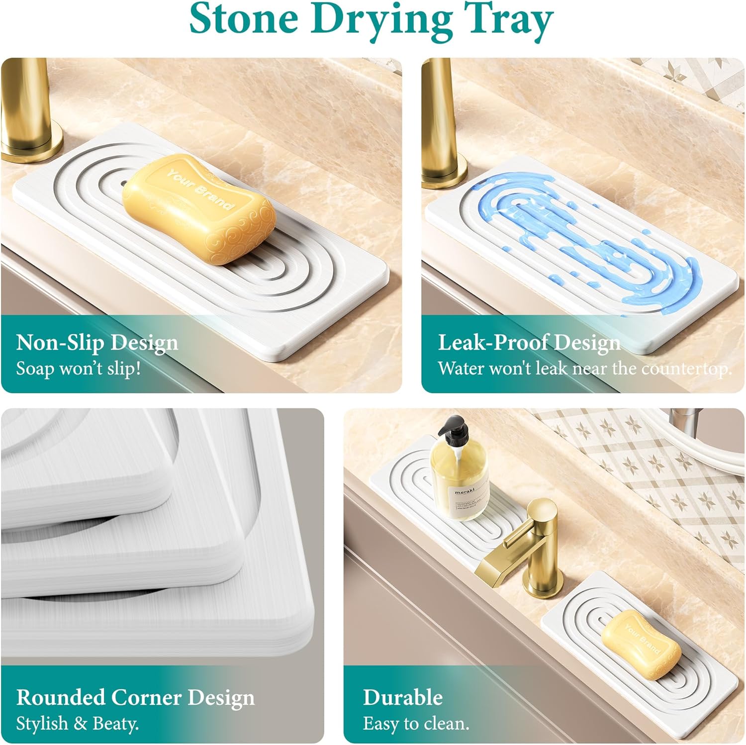 Thumbnail 3 de MAGKOTA Water Absorbing Stone Tray 8.3"