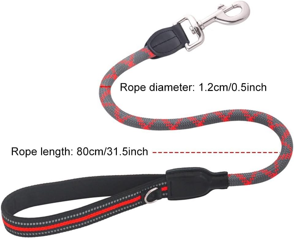 Thumbnail 1 de Short Dog Leash: Elastic Nylon Lead with Padded Handle and Reflective Stitching