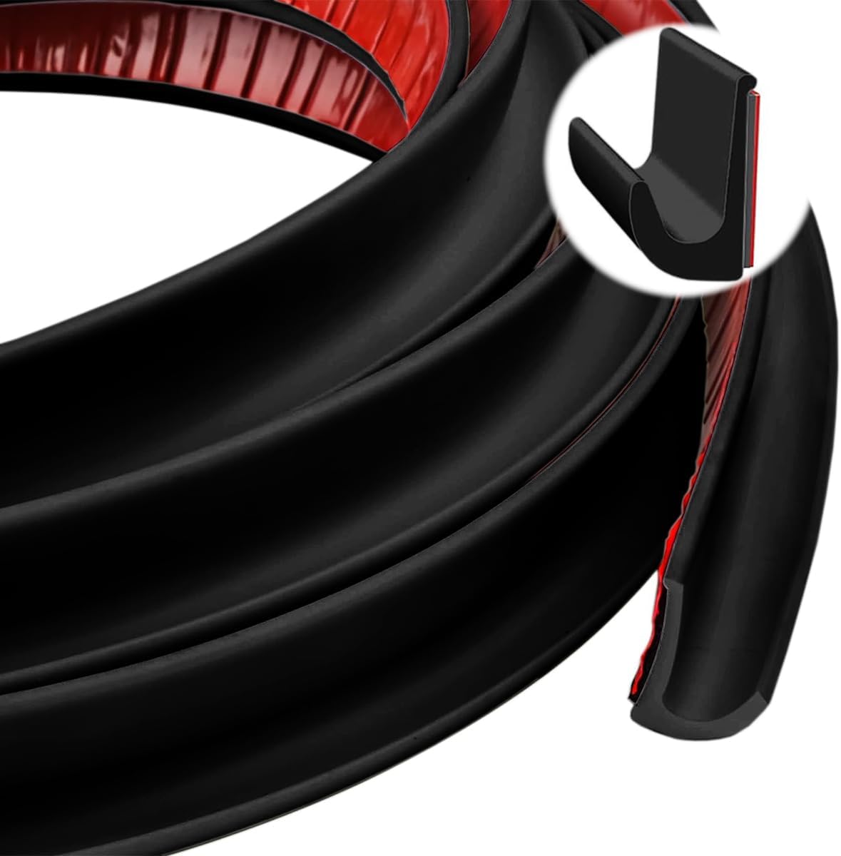 Detalle de RV-Regenrinne Selbstklebend Kunststof Wohnmobil – 5 m J-Form, PVC, schwarz