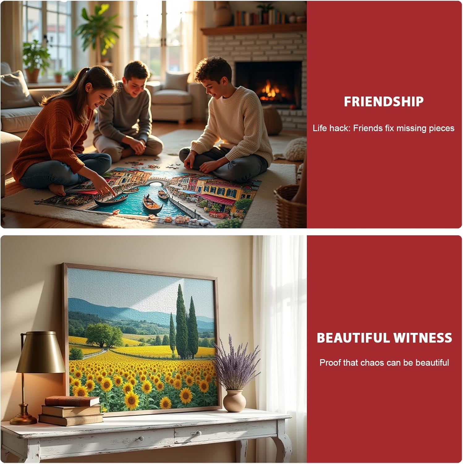 Thumbnail 4 de Pixlora 1000-Piece Jigsaw Puzzles for Adults (2 Pack) – Fantasy & Music Theme