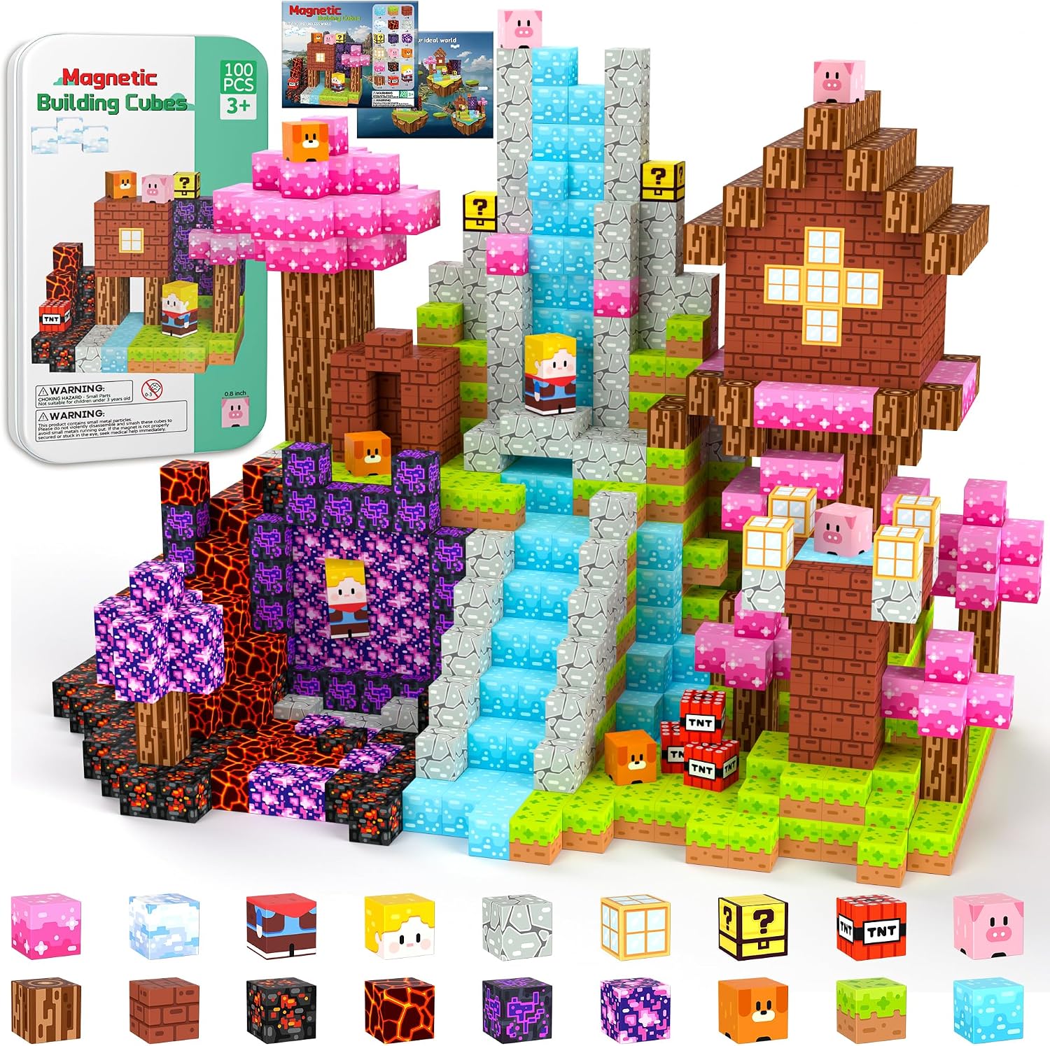 Detalle de iLacven Magnetic Blocks 100 pcs Travel đź§©