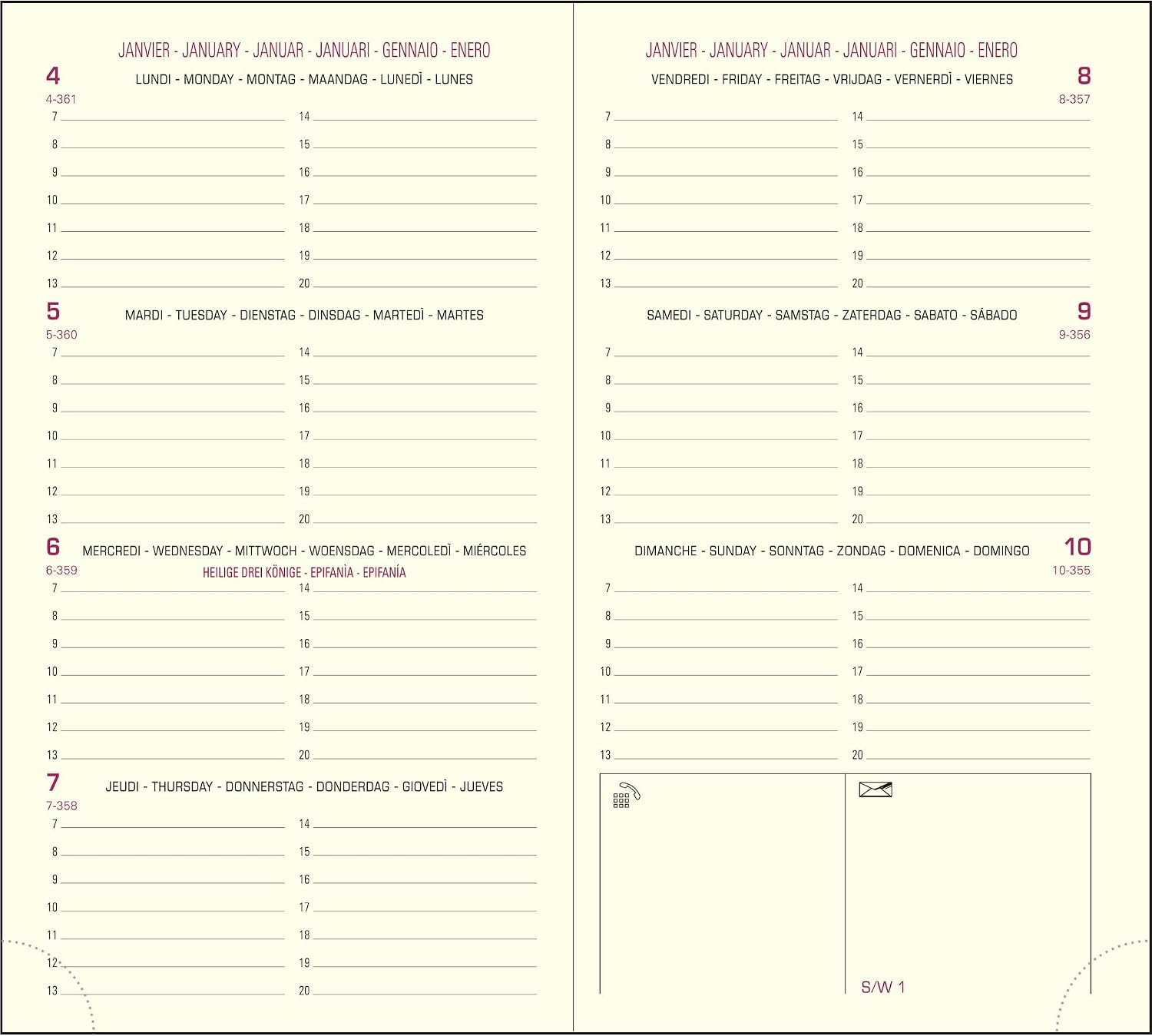 Detalle de Exacompta Recharge agenda semainier poche 16