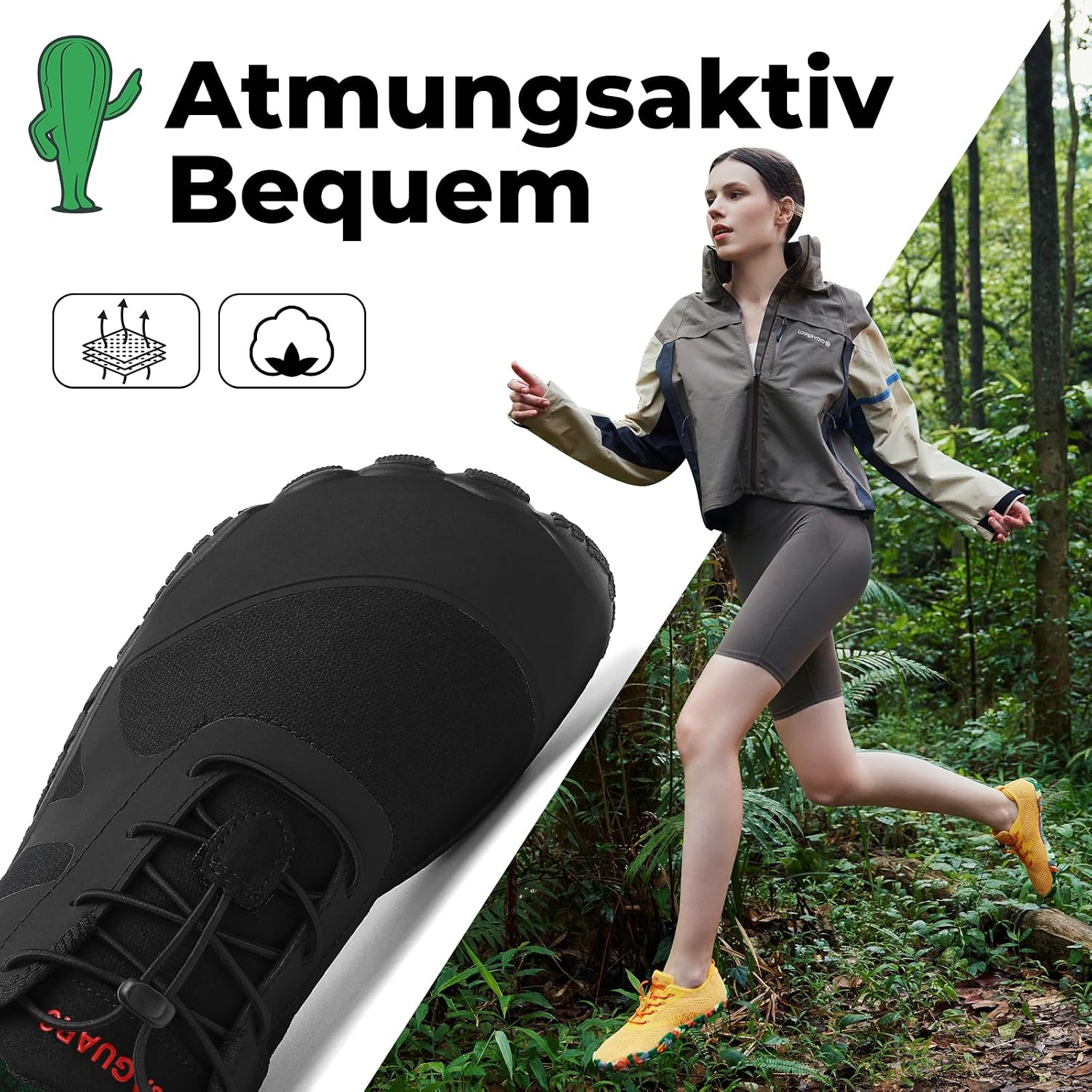 Detalle 2 de SAGUARO Unisex Barfußschuhe Outdoor mit Zehenbereich und Zero-Drop-Sohle (Gr. 36–48)