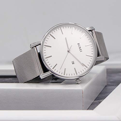 Detalle de BUREI Montre homme minimalist avec grand cadran