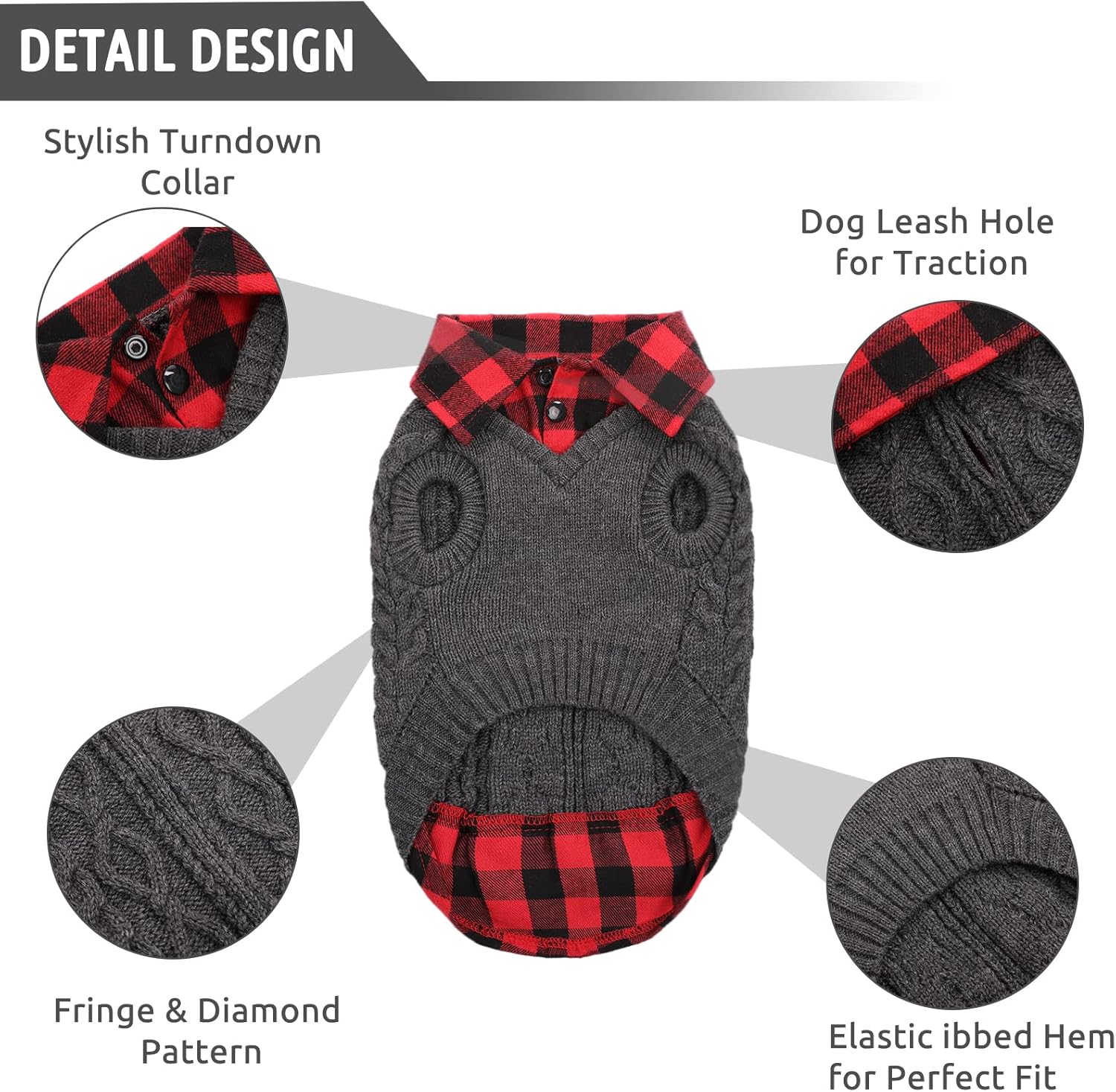 Detalle 2 de CITÉTOILE Winter Dog Jumper Grey M