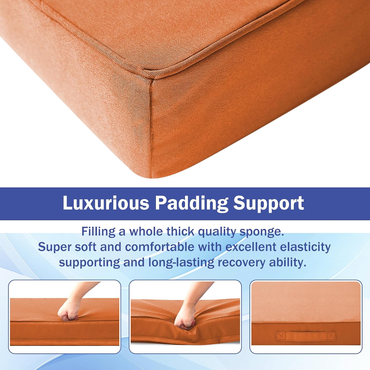 Detalle 2 de IASEAHK Patio Chair Cushions, 18.5 x 16 x 3 in