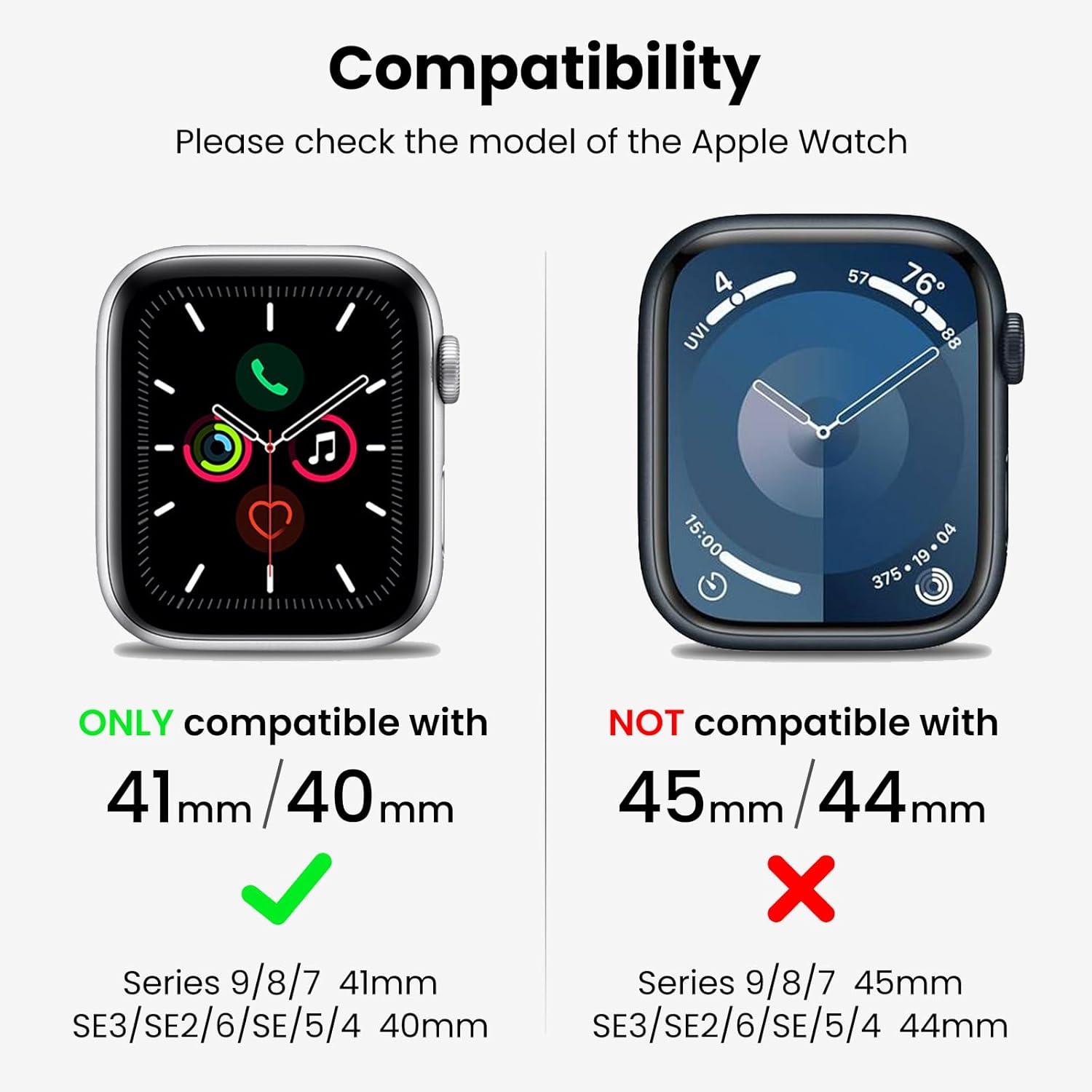 Detalle de Delidigi 40mm Apple Watch Screen Protector Case — 3 Pack Hard PC with Tempered Glass, for SE3/SE2/Series 6/5/4/SE