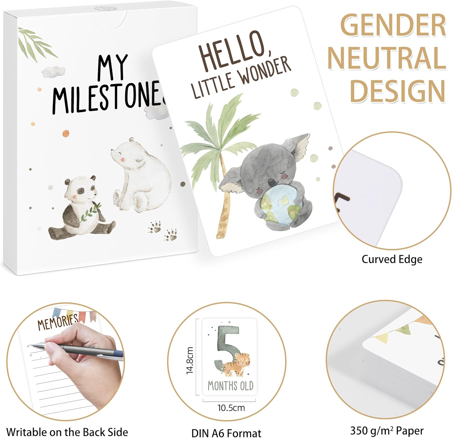 Thumbnail 3 de Baby milestone cards 50 pack A6
